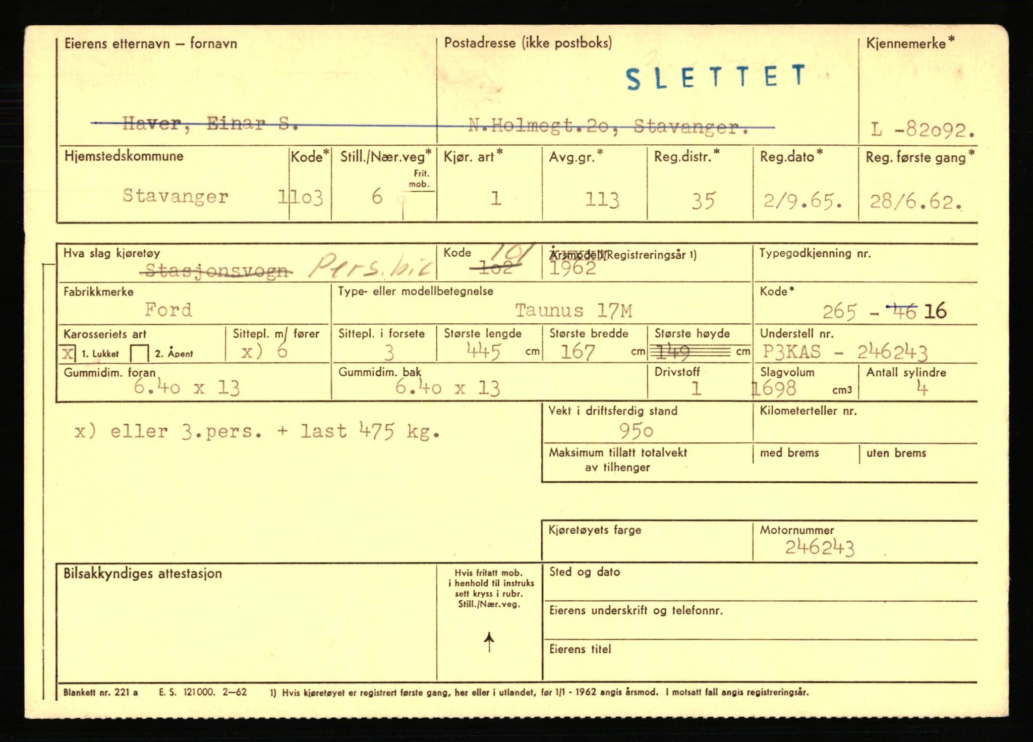 Stavanger trafikkstasjon, AV/SAST-A-101942/0/F/L0071: L-80500 - L-82199, 1930-1971, p. 2571