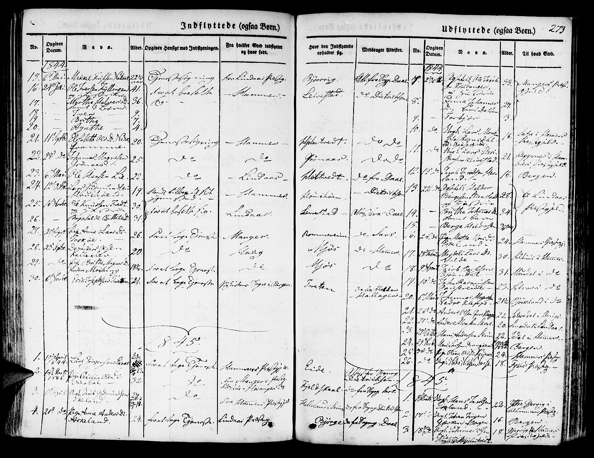 Hosanger sokneprestembete, SAB/A-75801/H/Haa: Parish register (official) no. A 7, 1835-1848, p. 273
