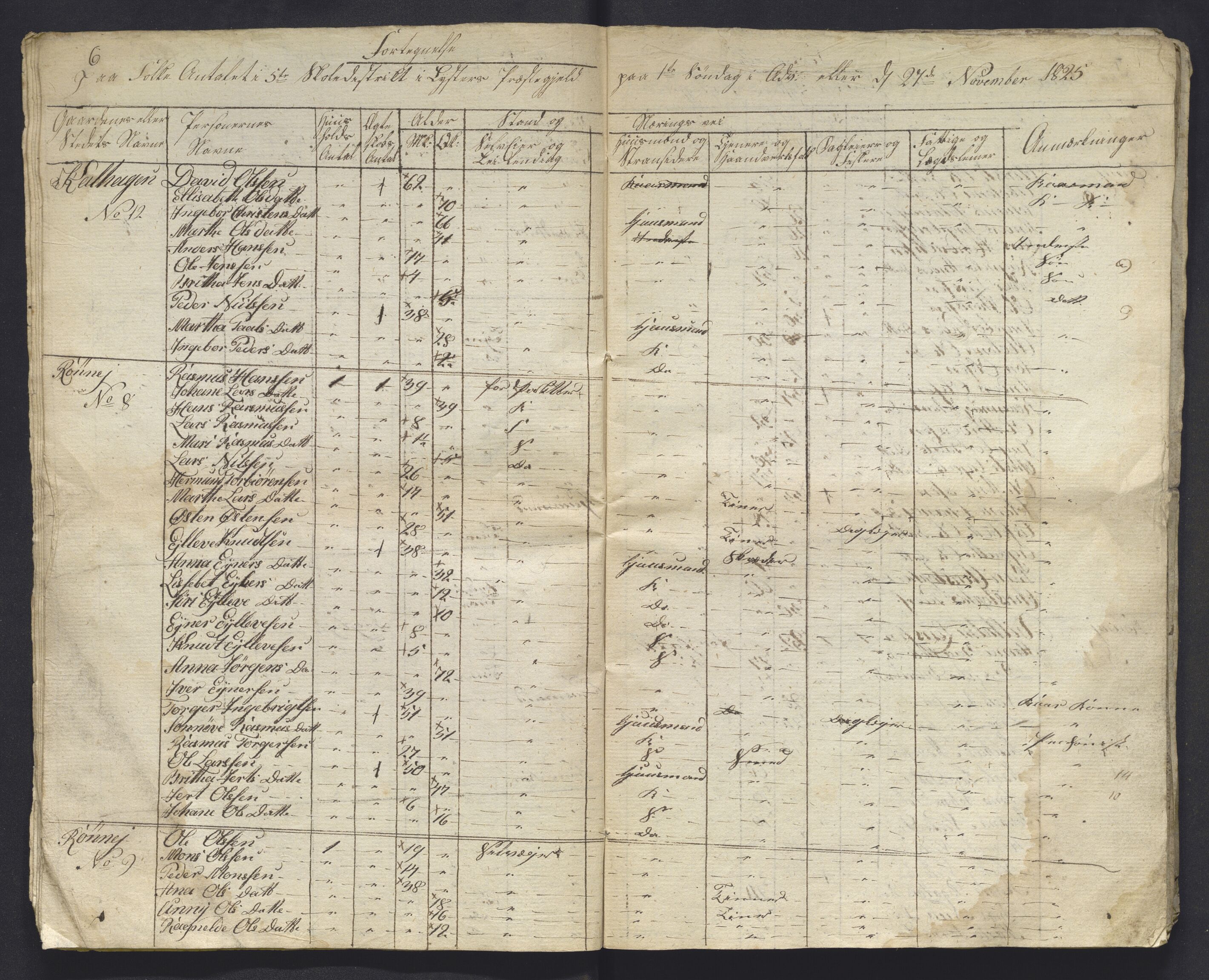 , 1825 Census for Luster parish, 1825, p. 100