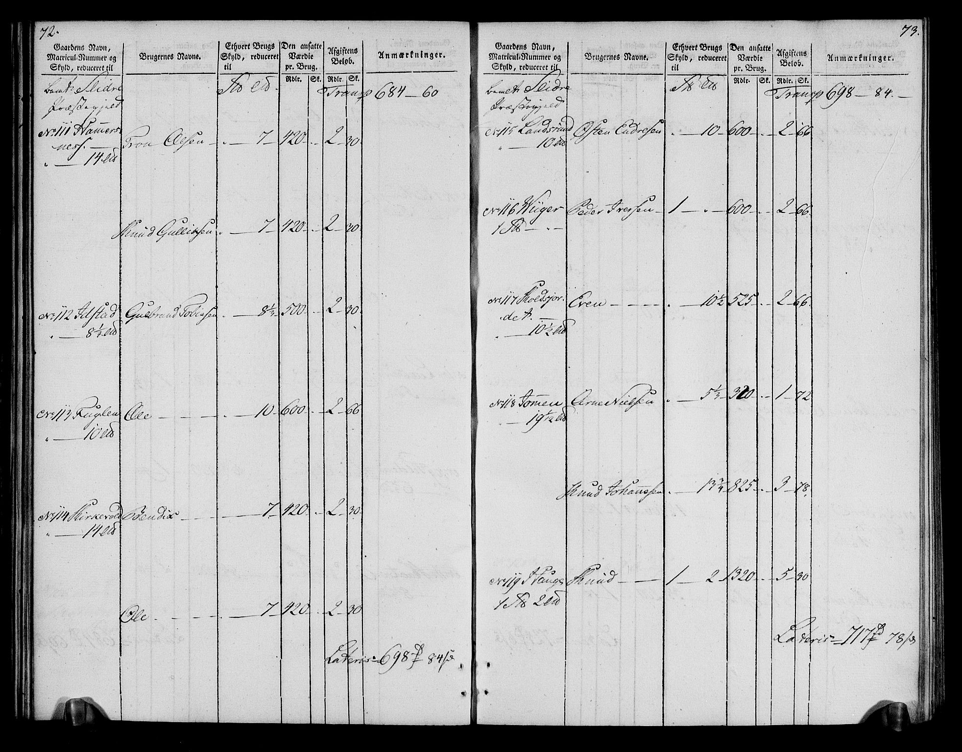 Rentekammeret inntil 1814, Realistisk ordnet avdeling, AV/RA-EA-4070/N/Ne/Nea/L0043: Valdres fogderi. Oppebørselsregister, 1803-1804, p. 39