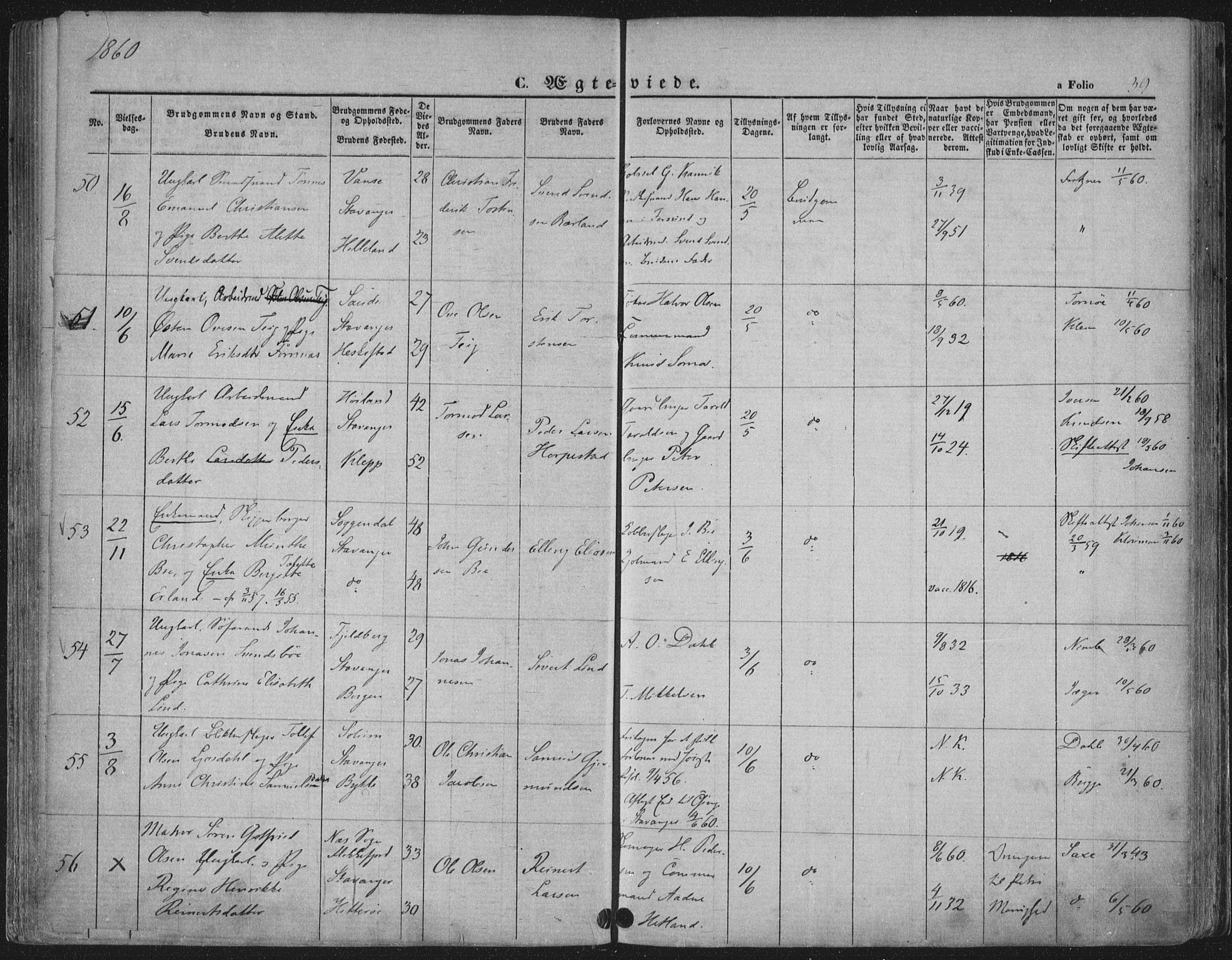 Domkirken sokneprestkontor, SAST/A-101812/001/30/30BA/L0019: Parish register (official) no. A 18, 1857-1877, p. 39