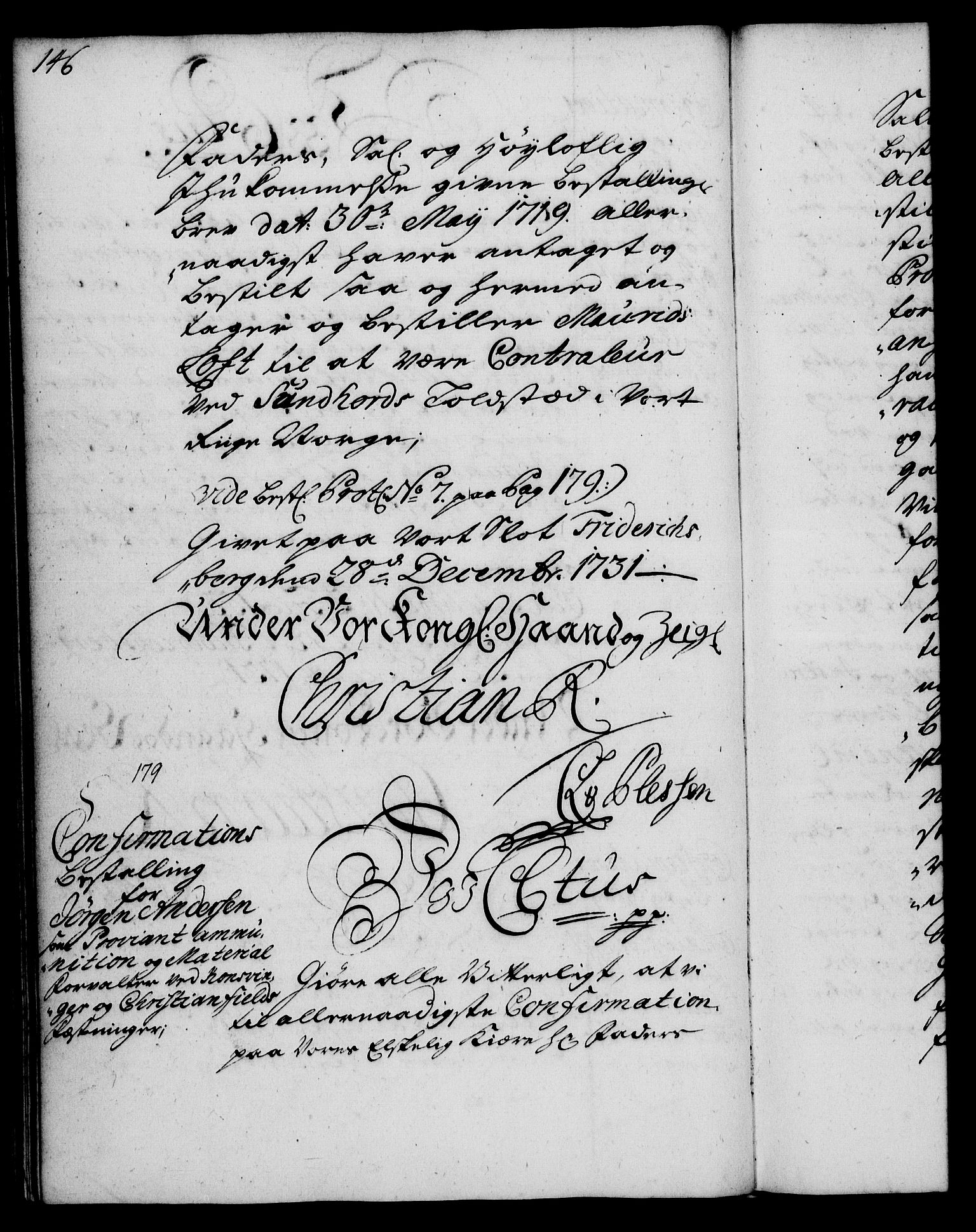 Rentekammeret, Kammerkanselliet, RA/EA-3111/G/Gg/Ggg/L0001: Norsk konfirmasjonsbestallingsprotokoll med register (merket RK 53.31), 1731-1737, p. 146