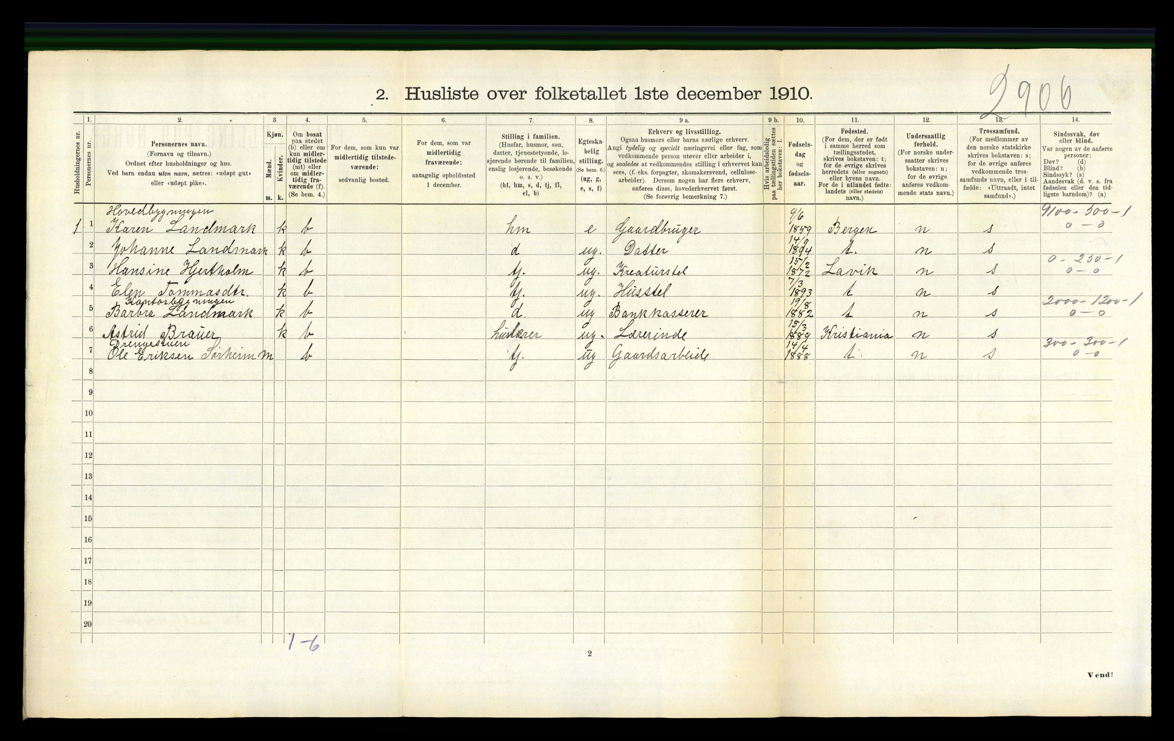 RA, 1910 census for Luster, 1910, p. 716