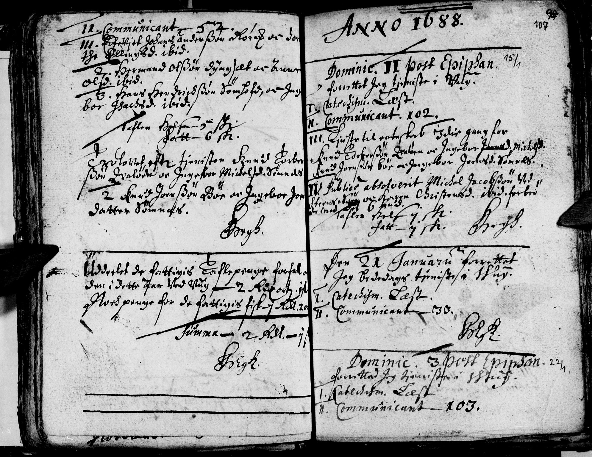Ministerialprotokoller, klokkerbøker og fødselsregistre - Nordland, SAT/A-1459/812/L0172: Parish register (official) no. 812A01, 1677-1718, p. 107