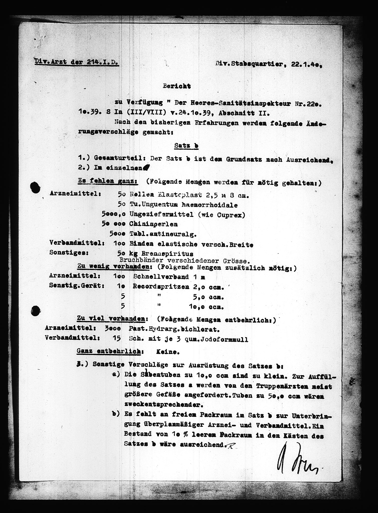 Documents Section, AV/RA-RAFA-2200/V/L0088: Amerikansk mikrofilm "Captured German Documents".
Box No. 727.  FKA jnr. 601/1954., 1939-1940, p. 464