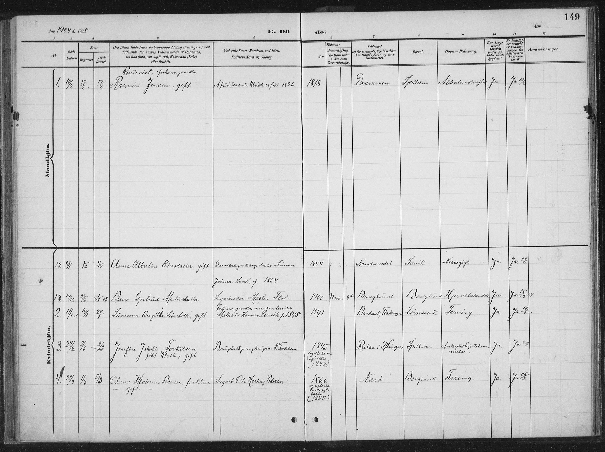 Ministerialprotokoller, klokkerbøker og fødselsregistre - Nord-Trøndelag, SAT/A-1458/770/L0591: Parish register (copy) no. 770C02, 1902-1940, p. 149