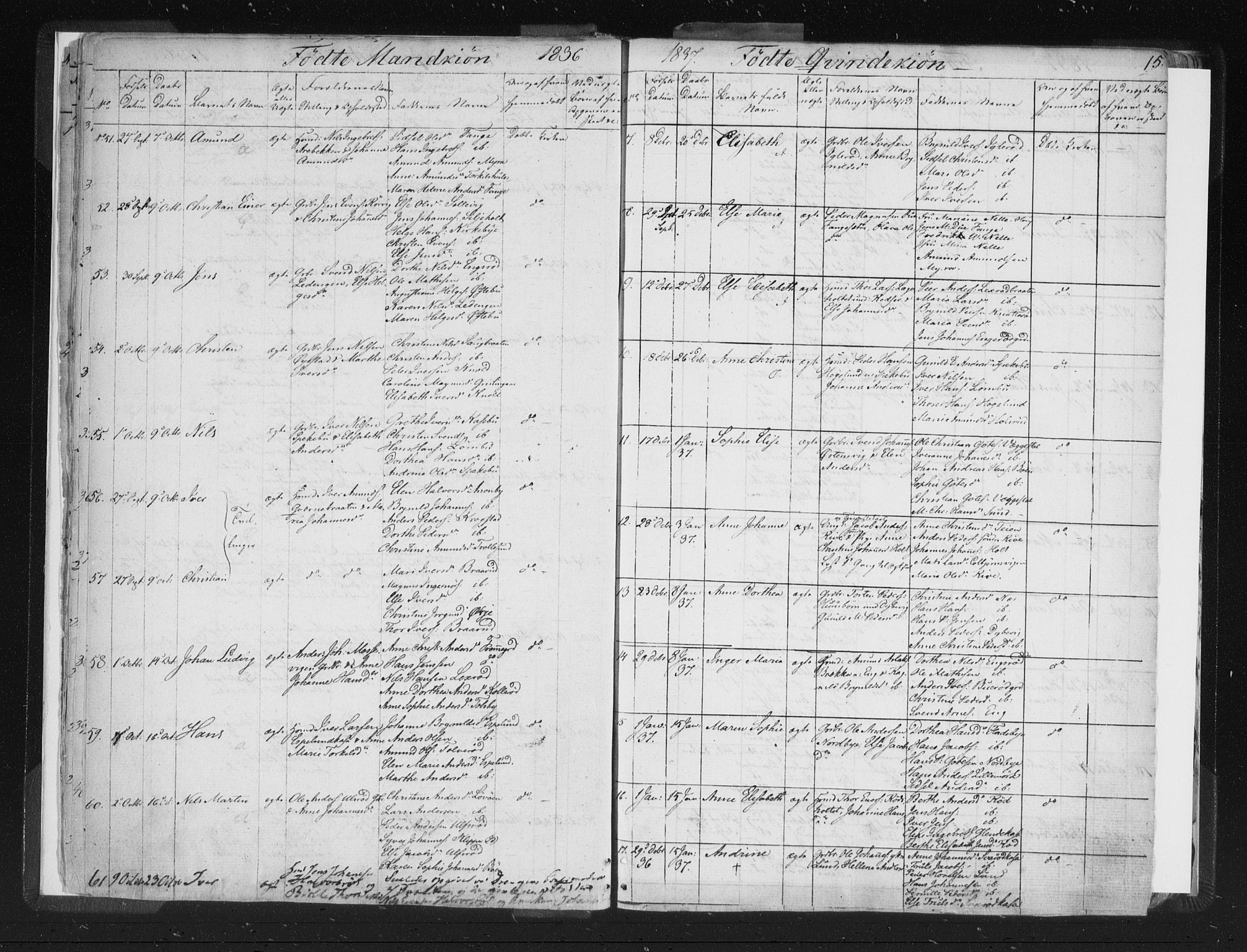 Aremark prestekontor Kirkebøker, SAO/A-10899/F/Fc/L0002: Parish register (official) no. III 2, 1834-1849, p. 15