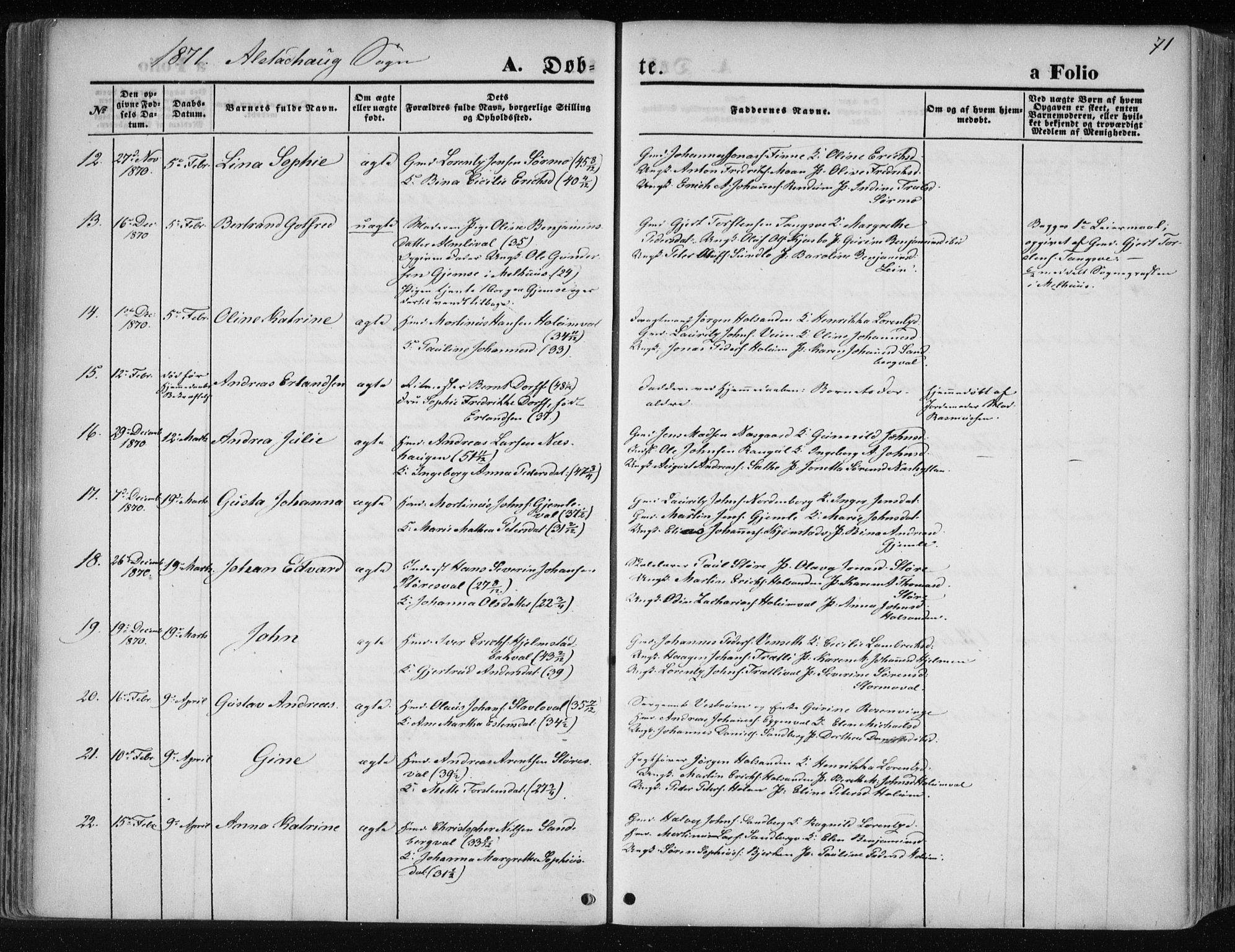 Ministerialprotokoller, klokkerbøker og fødselsregistre - Nord-Trøndelag, SAT/A-1458/717/L0157: Parish register (official) no. 717A08 /1, 1863-1877, p. 71