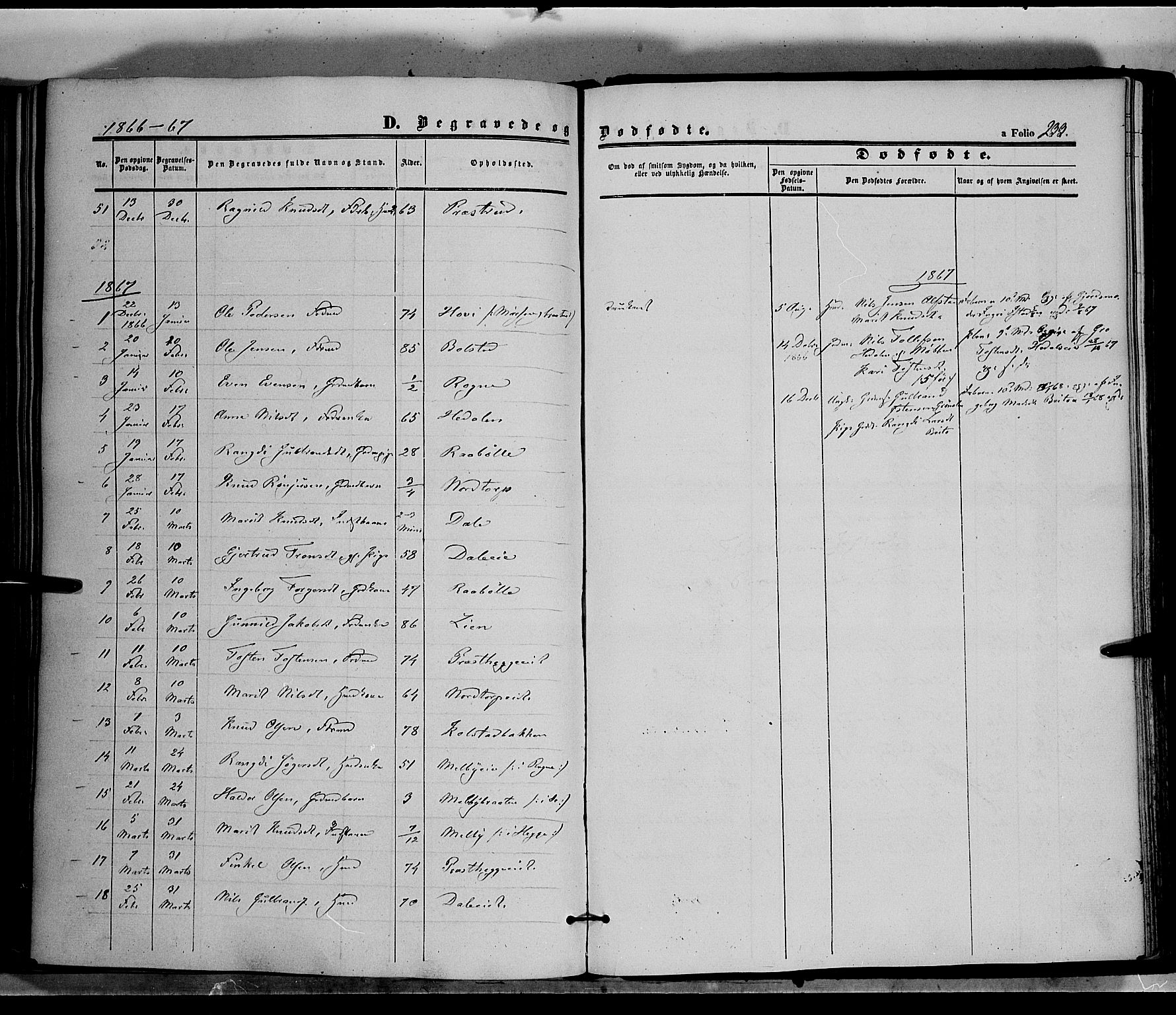 Øystre Slidre prestekontor, AV/SAH-PREST-138/H/Ha/Haa/L0001: Parish register (official) no. 1, 1849-1874, p. 233