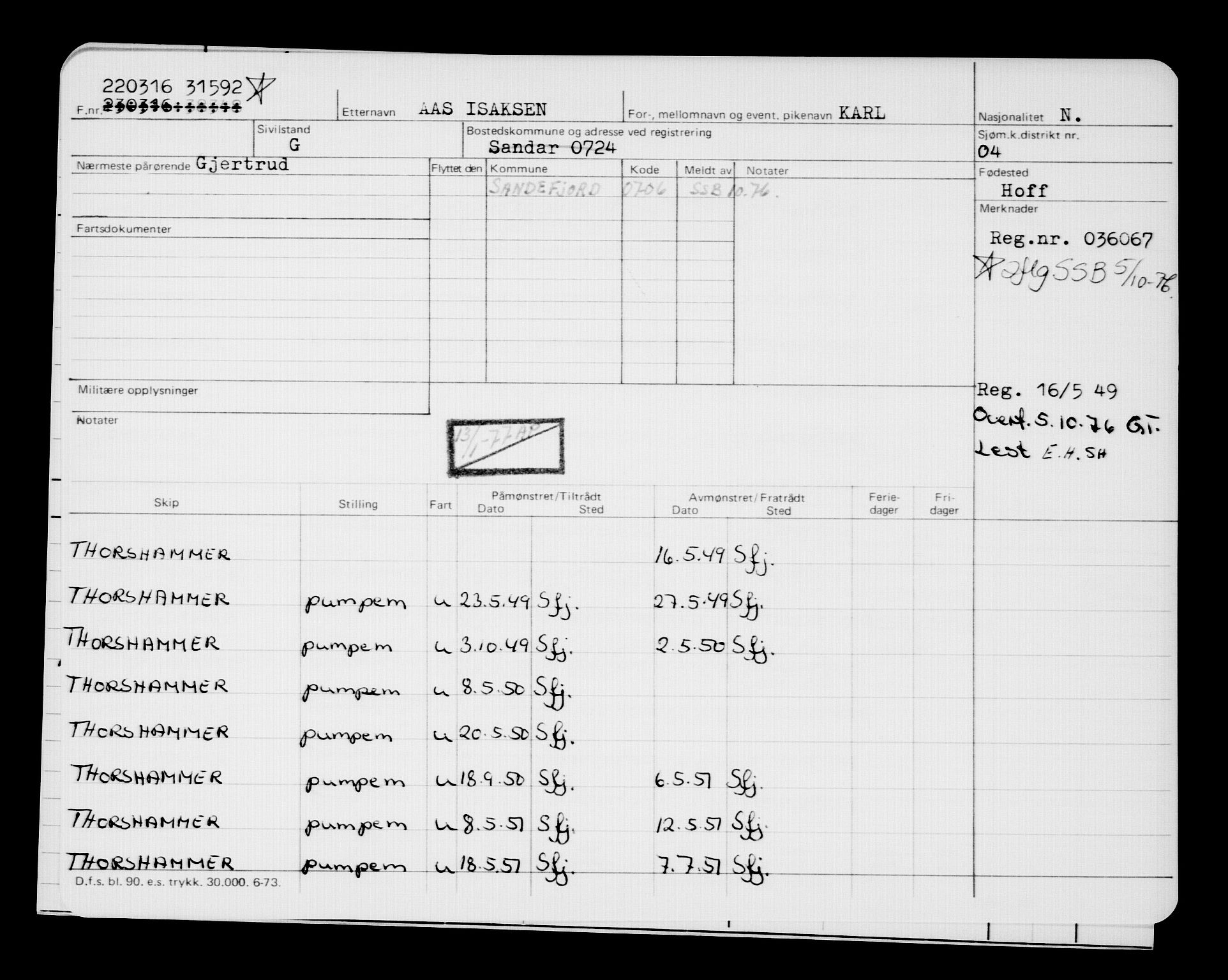 Direktoratet for sjømenn, AV/RA-S-3545/G/Gb/L0137: Hovedkort, 1916, p. 611