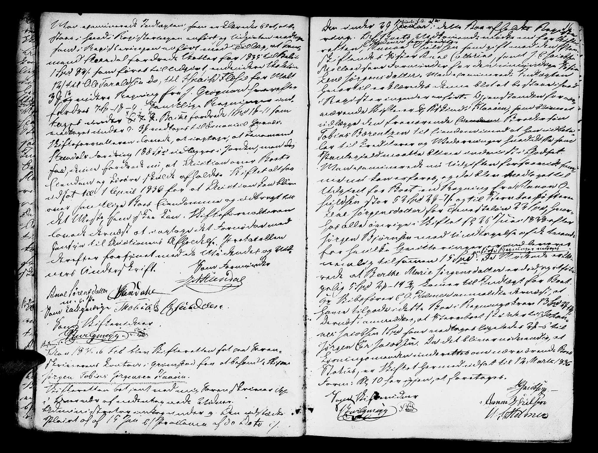 Vestre Nedenes/Sand sorenskriveri, AV/SAK-1221-0010/H/Hc/L0003: Skifteforhandlingsprotokoll nr. 1, 1835-1844, p. 15b-16a