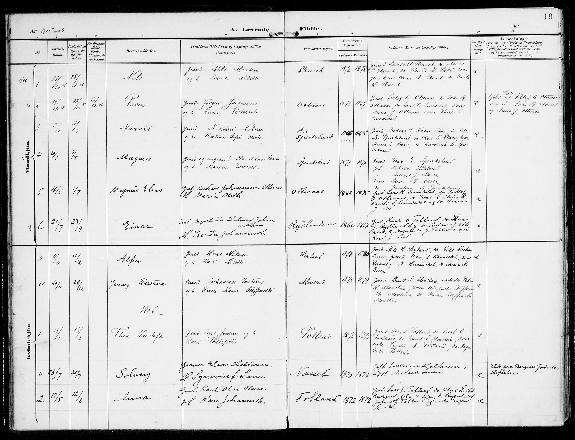 Alversund Sokneprestembete, SAB/A-73901/H/Ha/Haa/Haad/L0004: Parish register (official) no. D 4, 1898-1926, p. 19