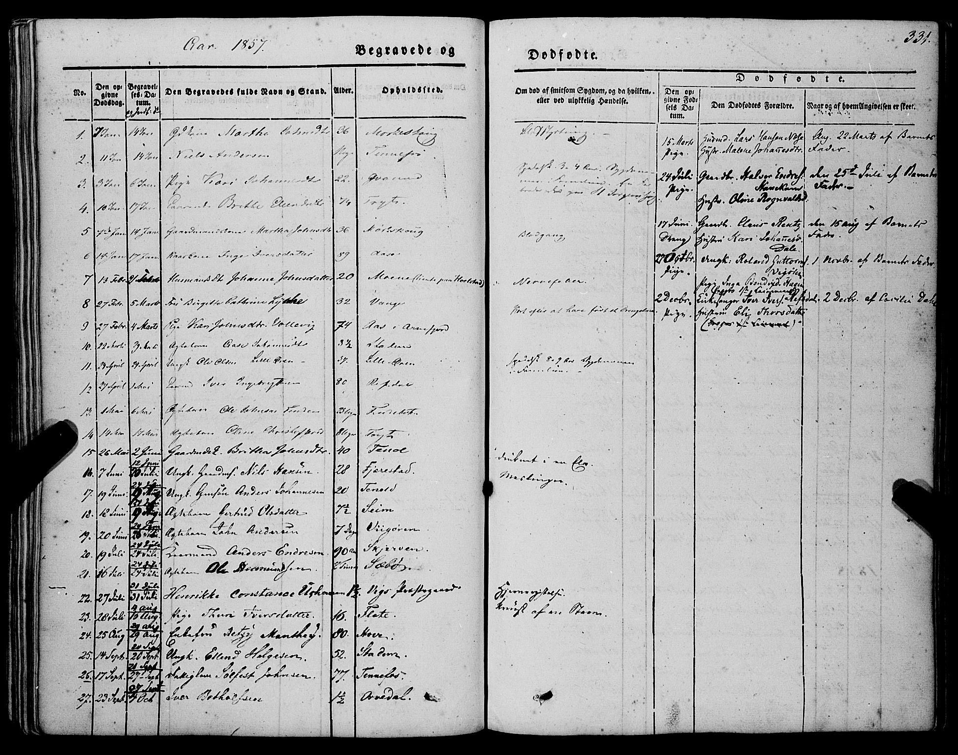 Vik sokneprestembete, SAB/A-81501: Parish register (official) no. A 8, 1846-1865, p. 331