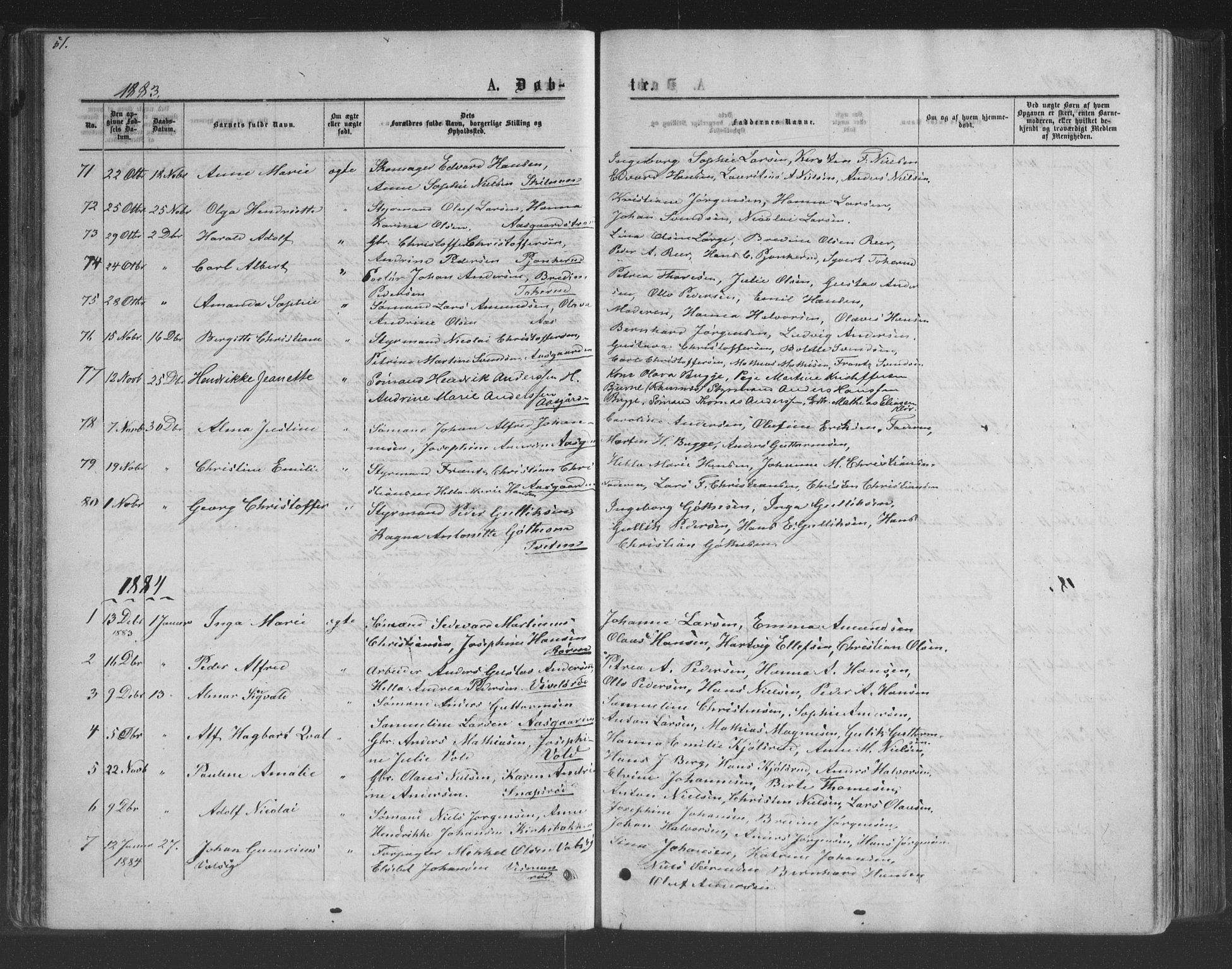 Borre kirkebøker, AV/SAKO-A-338/G/Ga/L0003: Parish register (copy) no. I 3, 1871-1892, p. 51