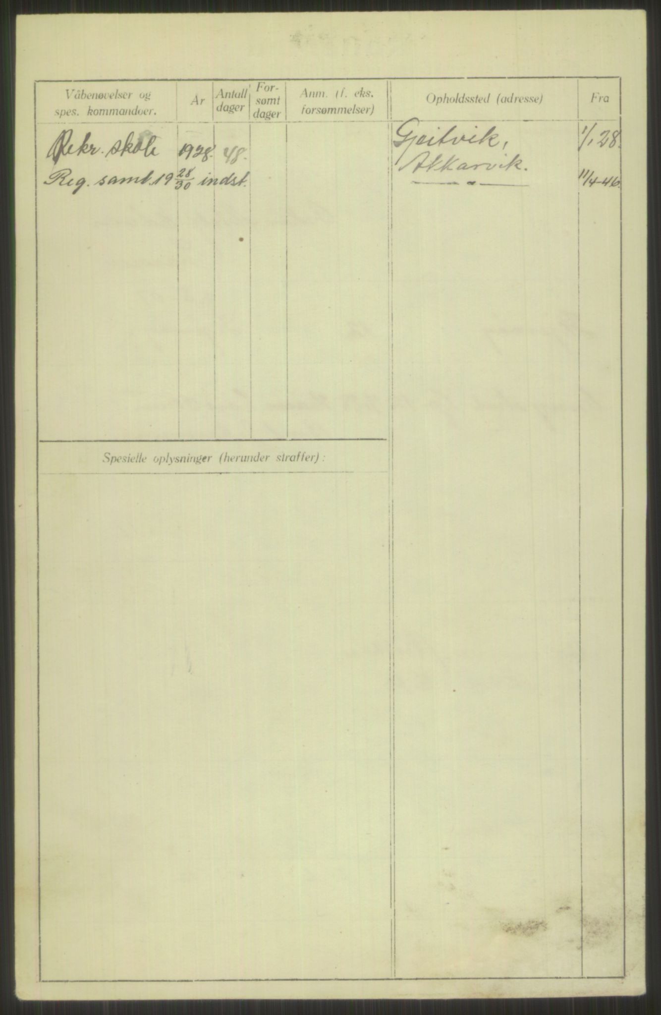 Forsvaret, Troms infanteriregiment nr. 16, AV/RA-RAFA-3146/P/Pa/L0013/0003: Rulleblad / Rulleblad for regimentets menige mannskaper, årsklasse 1928, 1928, p. 446