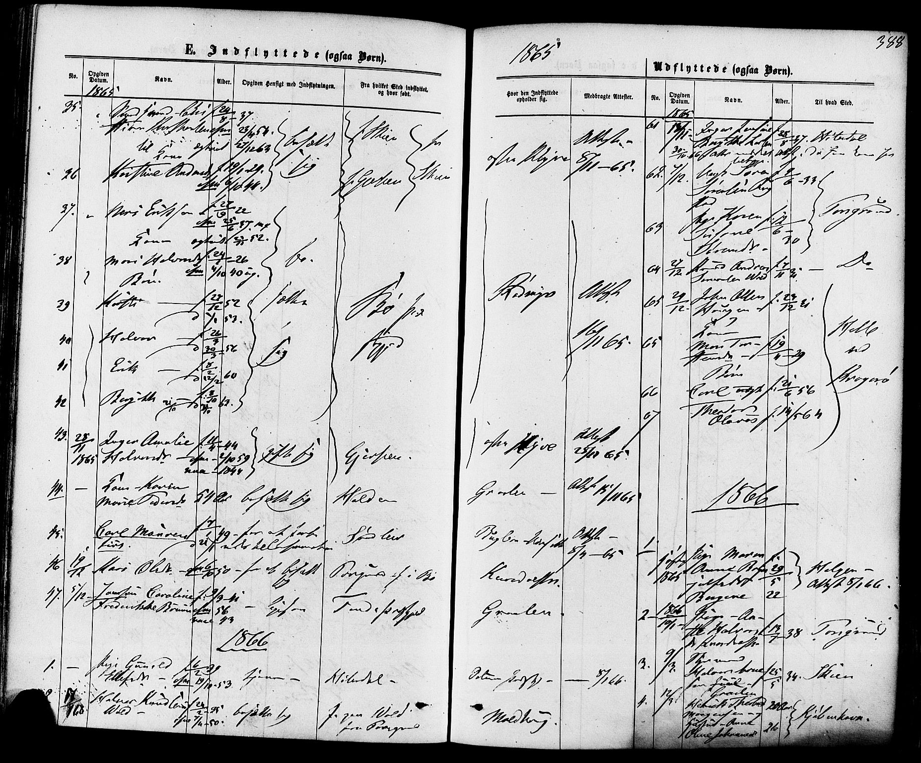 Solum kirkebøker, SAKO/A-306/F/Fa/L0008: Parish register (official) no. I 8, 1865-1876, p. 388