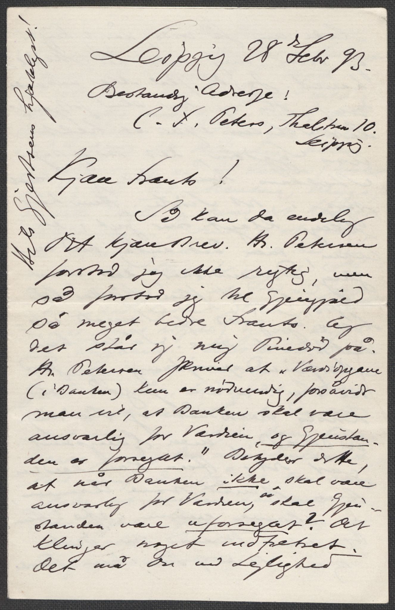Beyer, Frants, RA/PA-0132/F/L0001: Brev fra Edvard Grieg til Frantz Beyer og "En del optegnelser som kan tjene til kommentar til brevene" av Marie Beyer, 1872-1907, p. 384