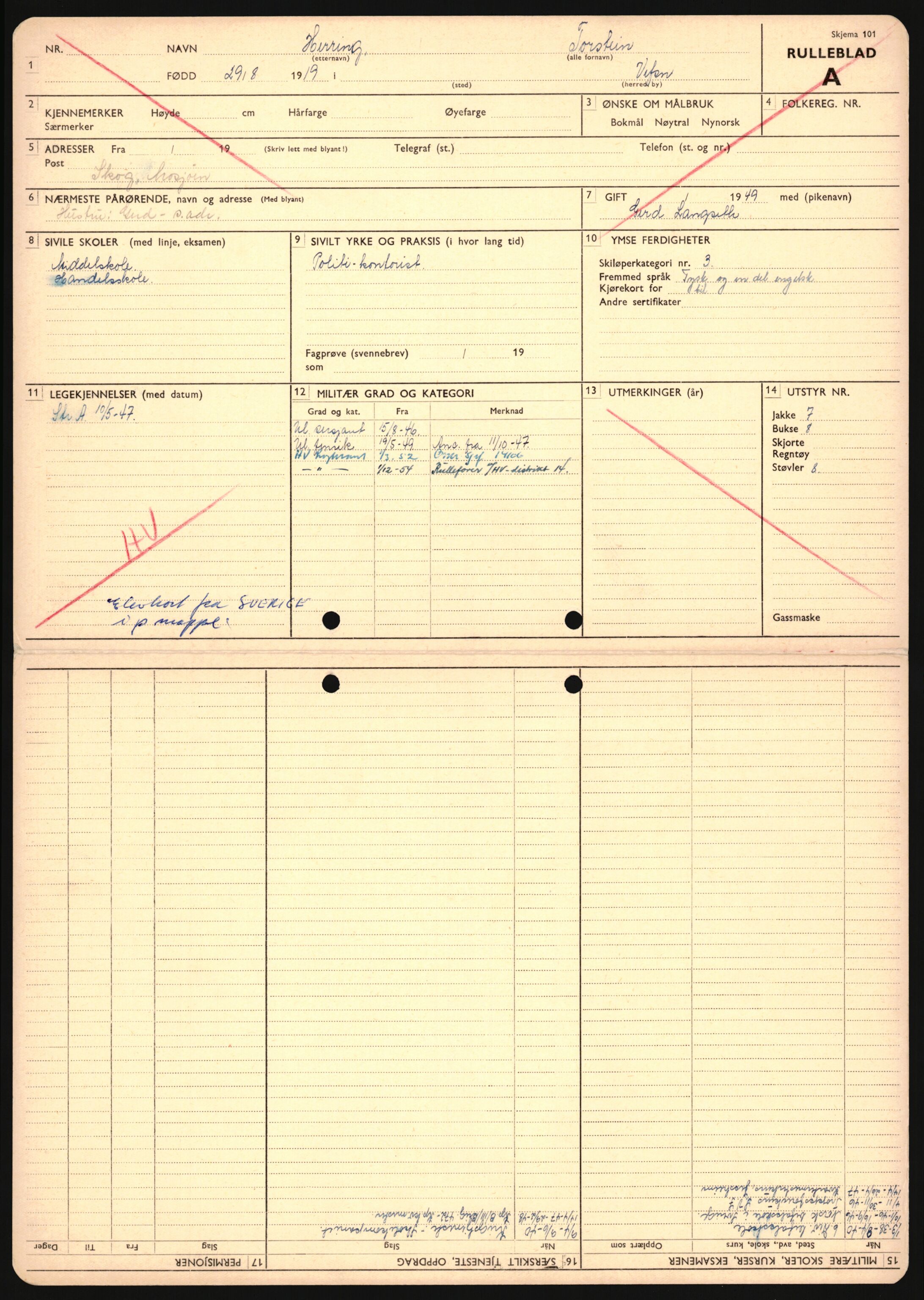 Forsvaret, Sør-Hålogaland landforsvar, AV/RA-RAFA-2552/P/Pa/L0303: Personellmapper for slettet personell, yrkesbefal og vernepliktig befal, født 1917-1920, 1936-1980, p. 483