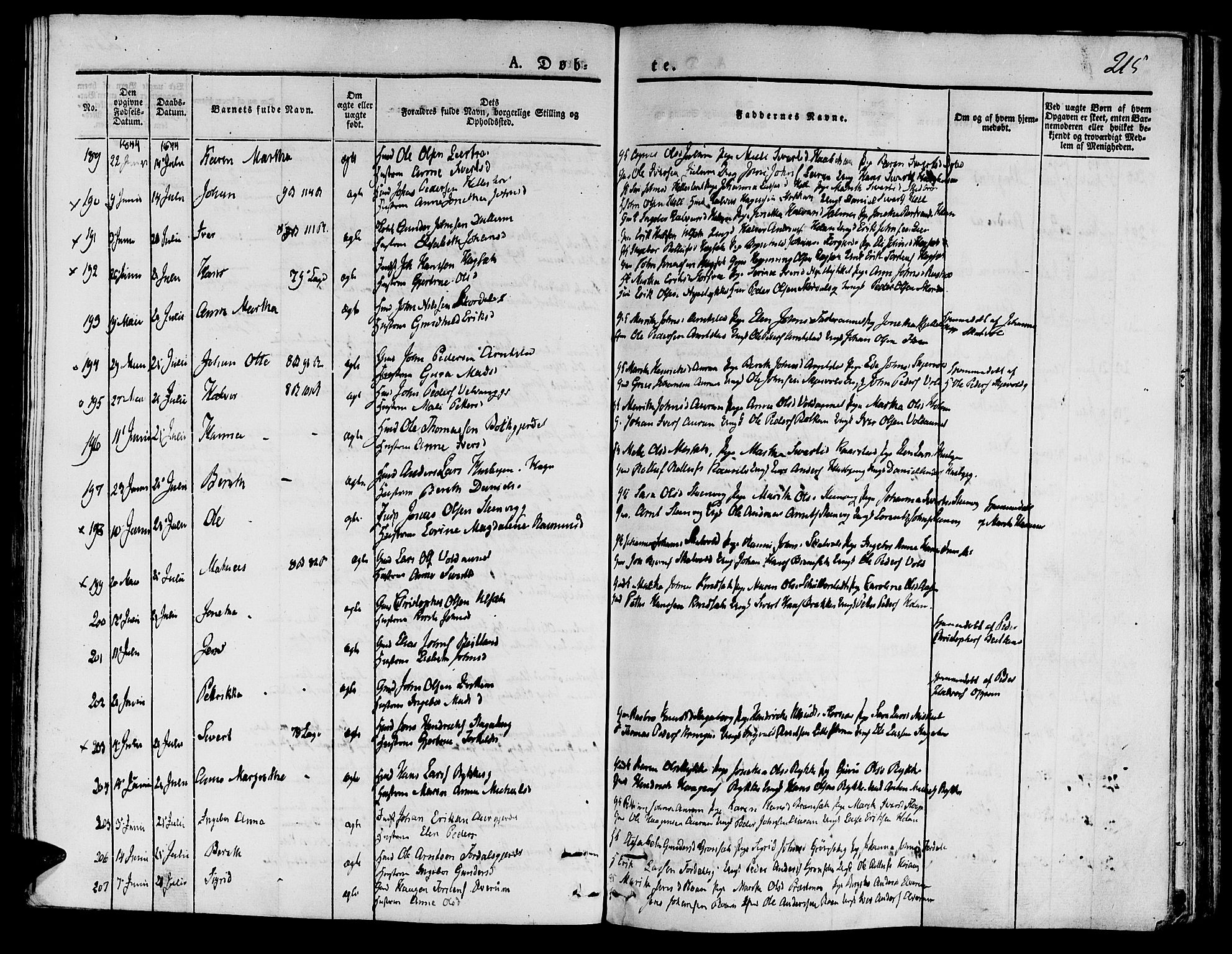 Ministerialprotokoller, klokkerbøker og fødselsregistre - Nord-Trøndelag, SAT/A-1458/709/L0071: Parish register (official) no. 709A11, 1833-1844, p. 215