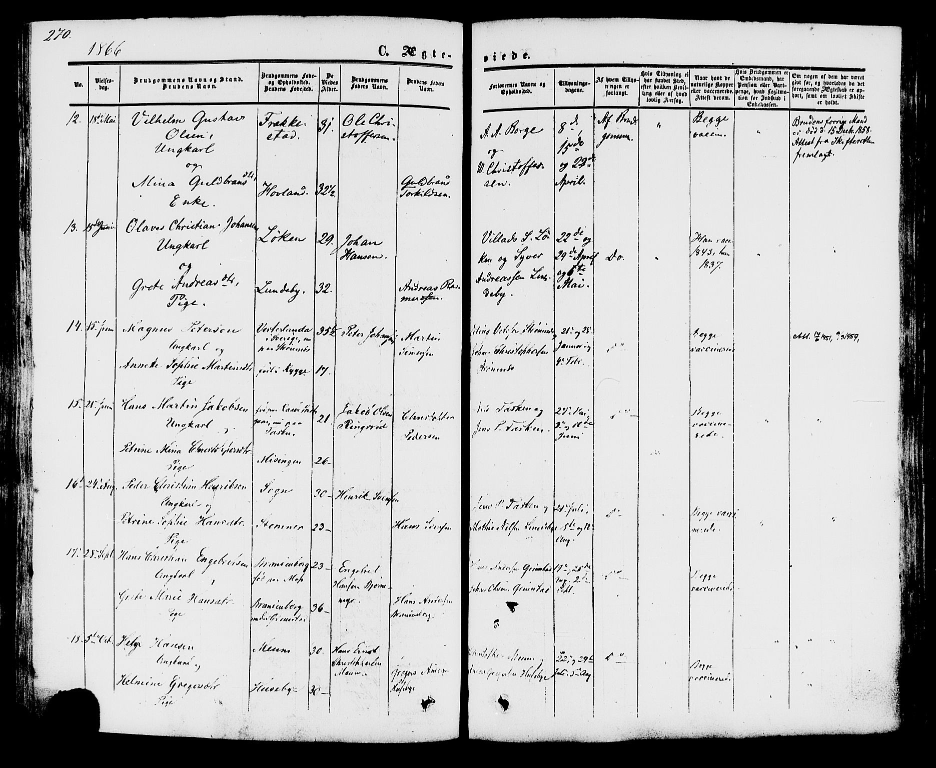 Råde prestekontor kirkebøker, AV/SAO-A-2009/F/Fa/L0006: Parish register (official) no. 6, 1854-1877, p. 270