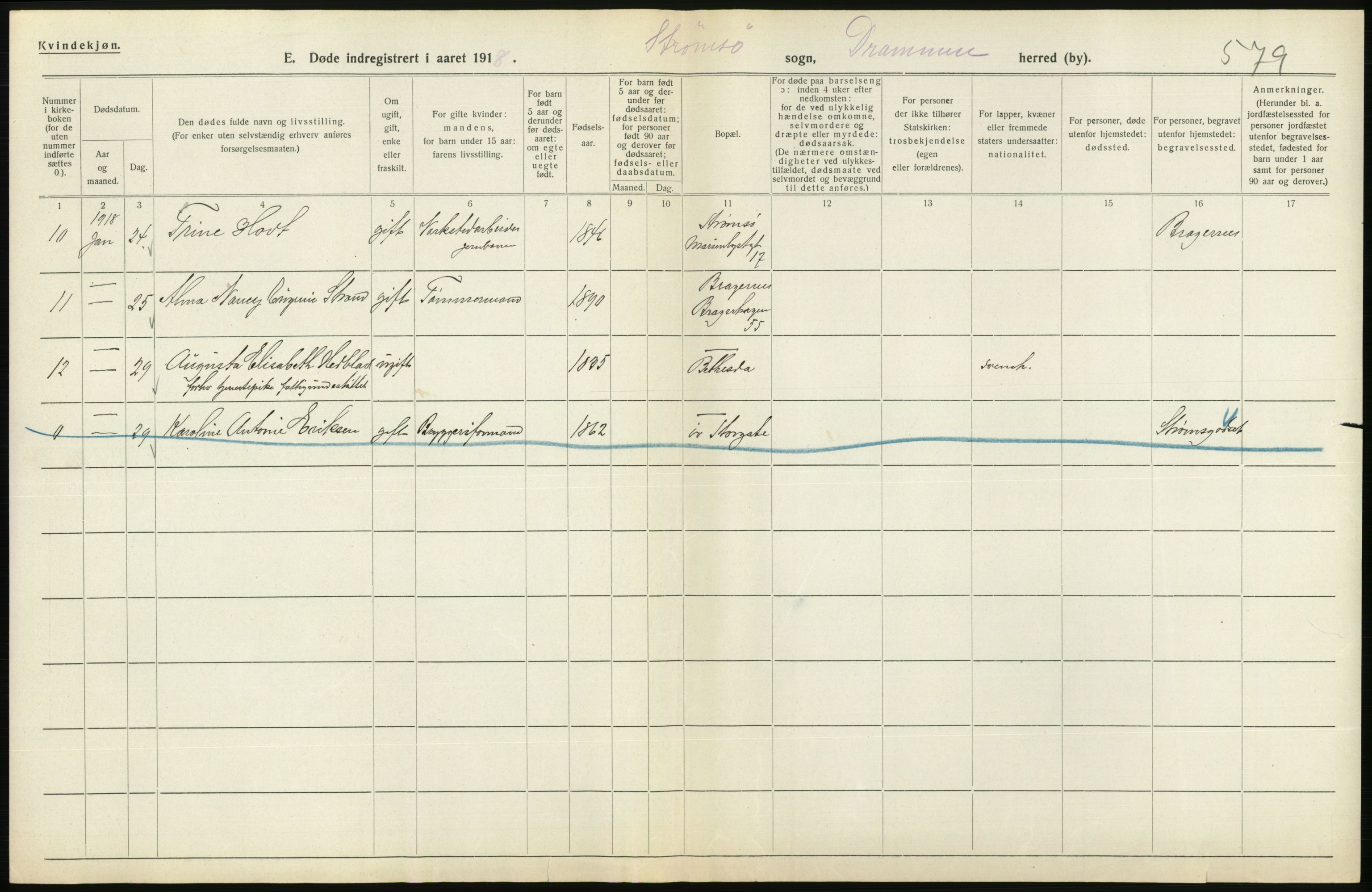 Statistisk sentralbyrå, Sosiodemografiske emner, Befolkning, AV/RA-S-2228/D/Df/Dfb/Dfbh/L0020: Buskerud fylke: Døde. Bygder og byer., 1918, p. 644