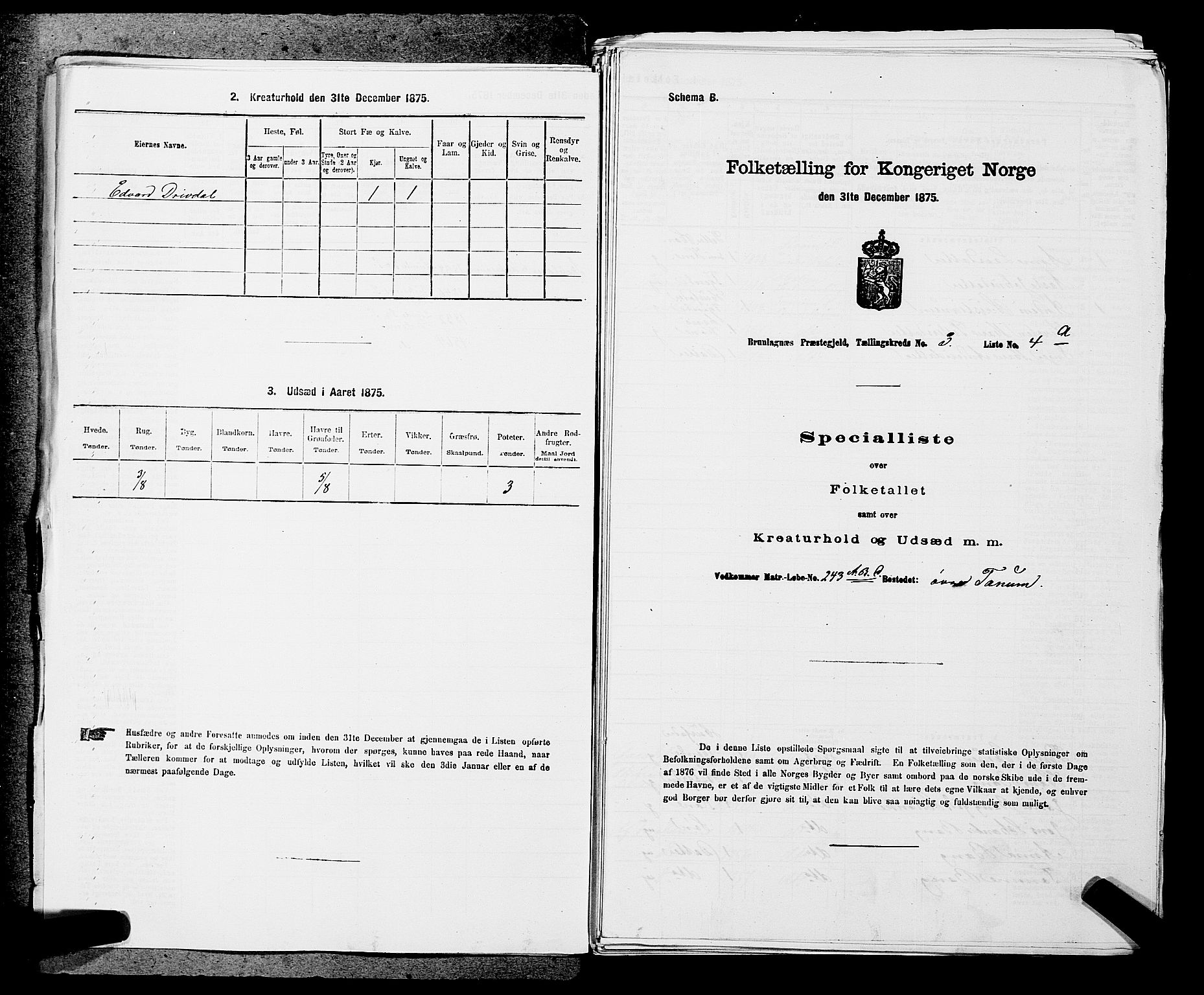 SAKO, 1875 census for 0726P Brunlanes, 1875, p. 328