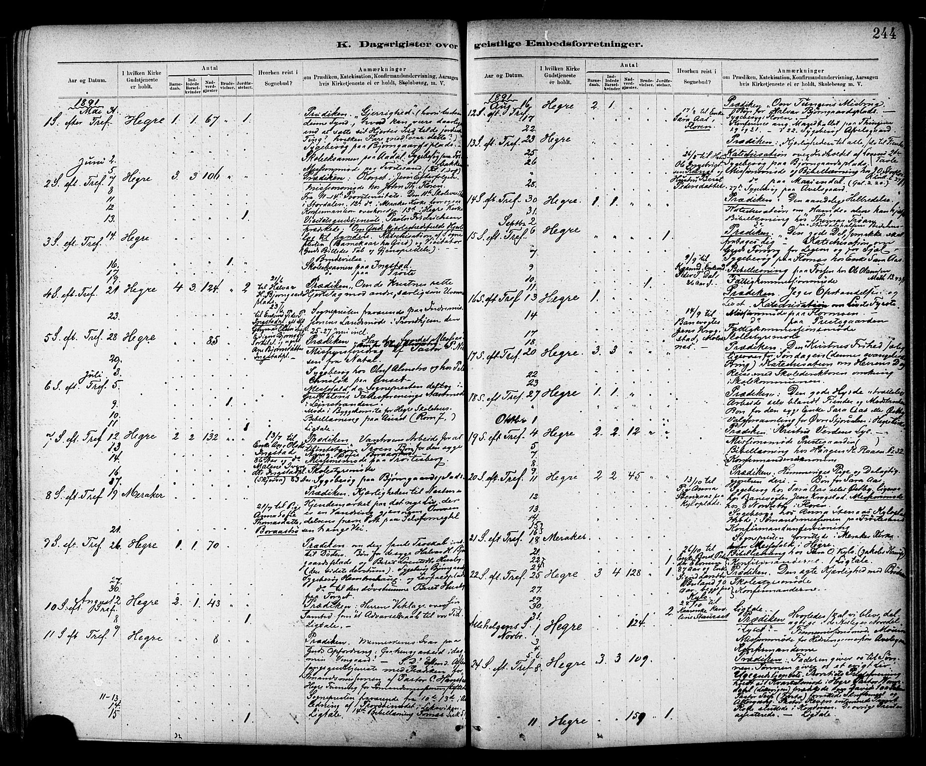 Ministerialprotokoller, klokkerbøker og fødselsregistre - Nord-Trøndelag, AV/SAT-A-1458/703/L0030: Parish register (official) no. 703A03, 1880-1892, p. 244