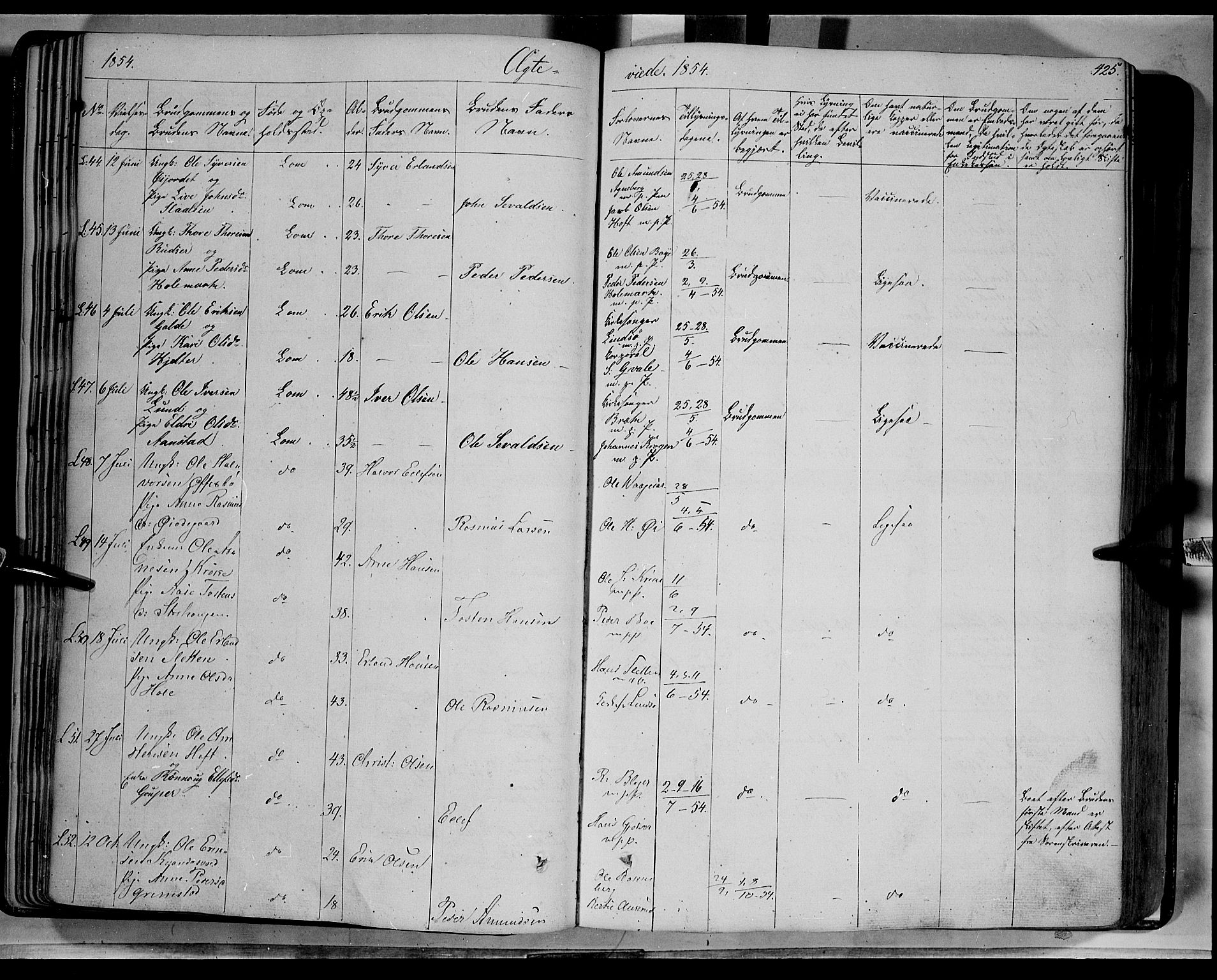 Lom prestekontor, SAH/PREST-070/K/L0006: Parish register (official) no. 6B, 1837-1863, p. 425