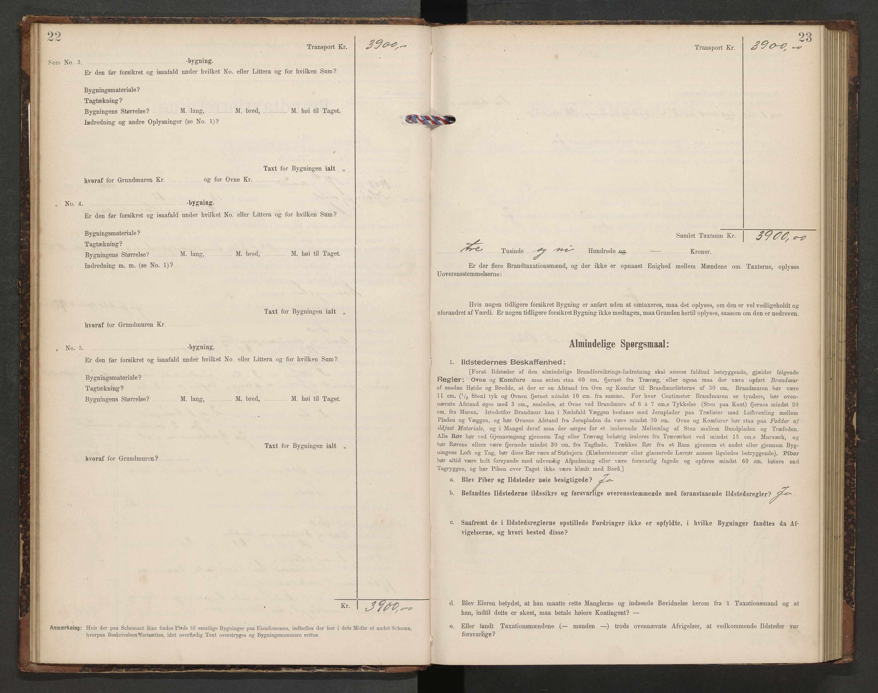 Norges Brannkasse Lista, AV/SAK-2241-0035/F/Fa/L0006: Branntakstprotokoll nr. 6 med gårdsnavnregister, 1901-1904