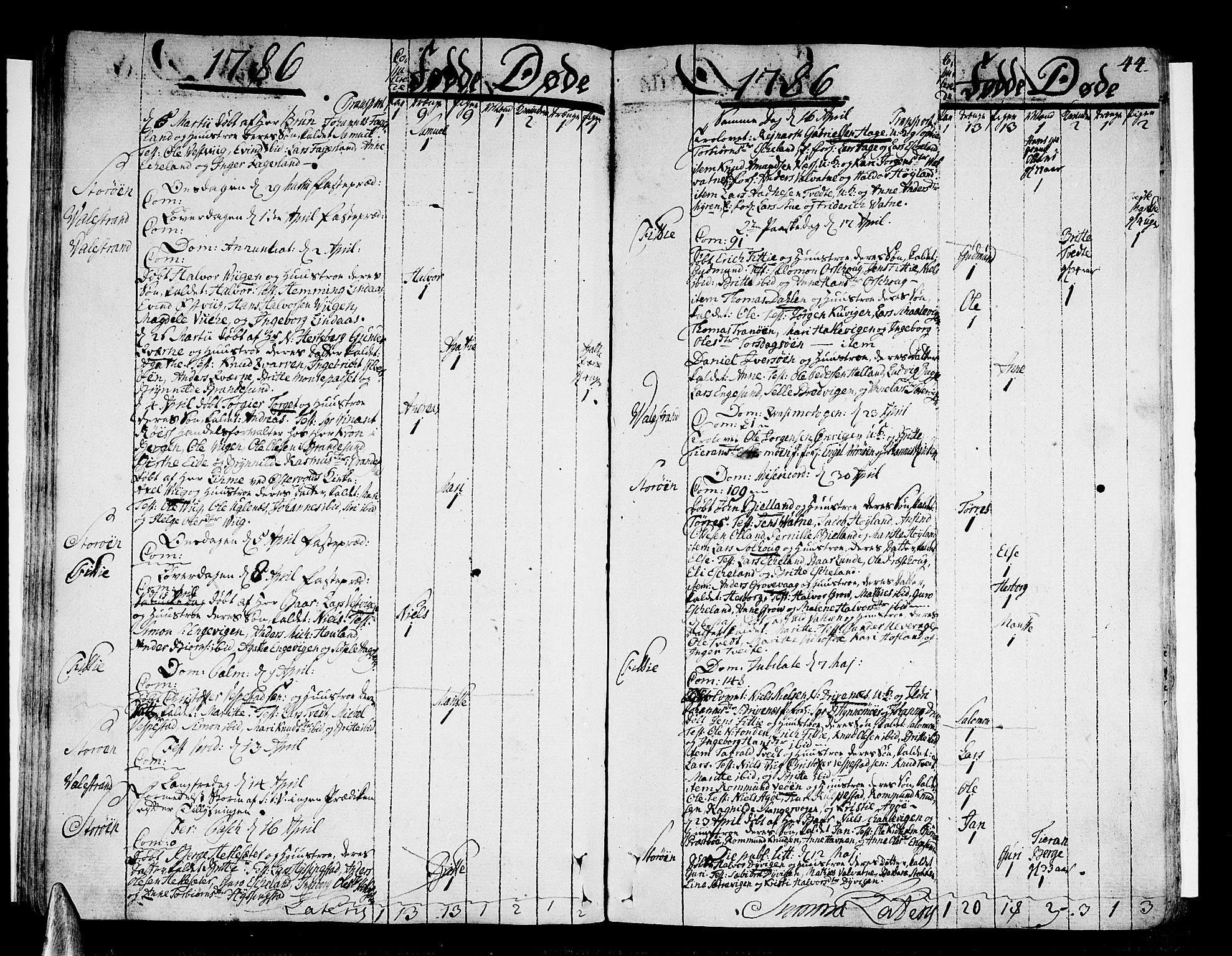 Stord sokneprestembete, SAB/A-78201/H/Haa: Parish register (official) no. A 3, 1778-1800, p. 44