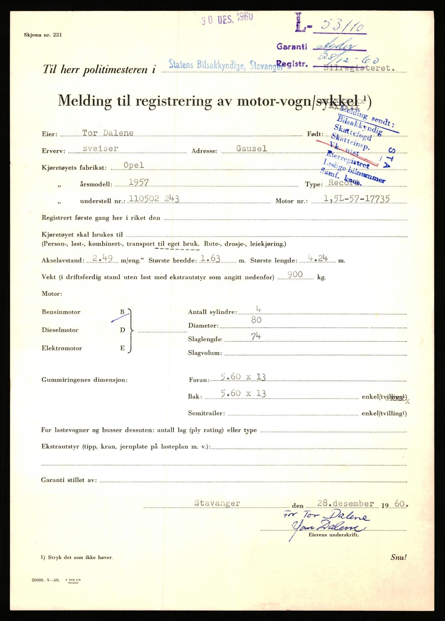 Stavanger trafikkstasjon, AV/SAST-A-101942/0/F/L0053: L-52900 - L-54199, 1930-1971, p. 615