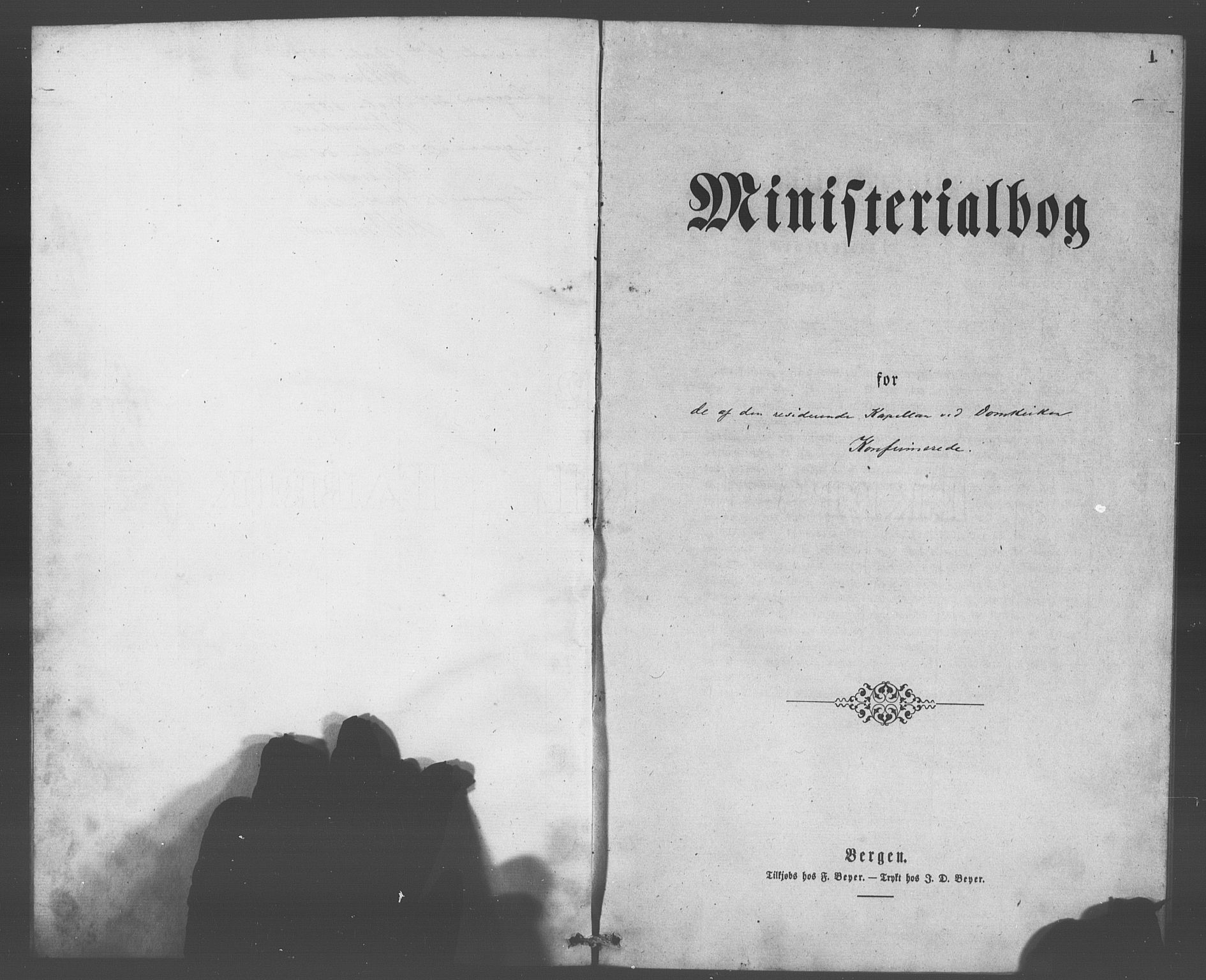 Domkirken sokneprestembete, AV/SAB-A-74801/H/Haa/L0065: Curate's parish register no. A 3, 1874-1880, p. 1