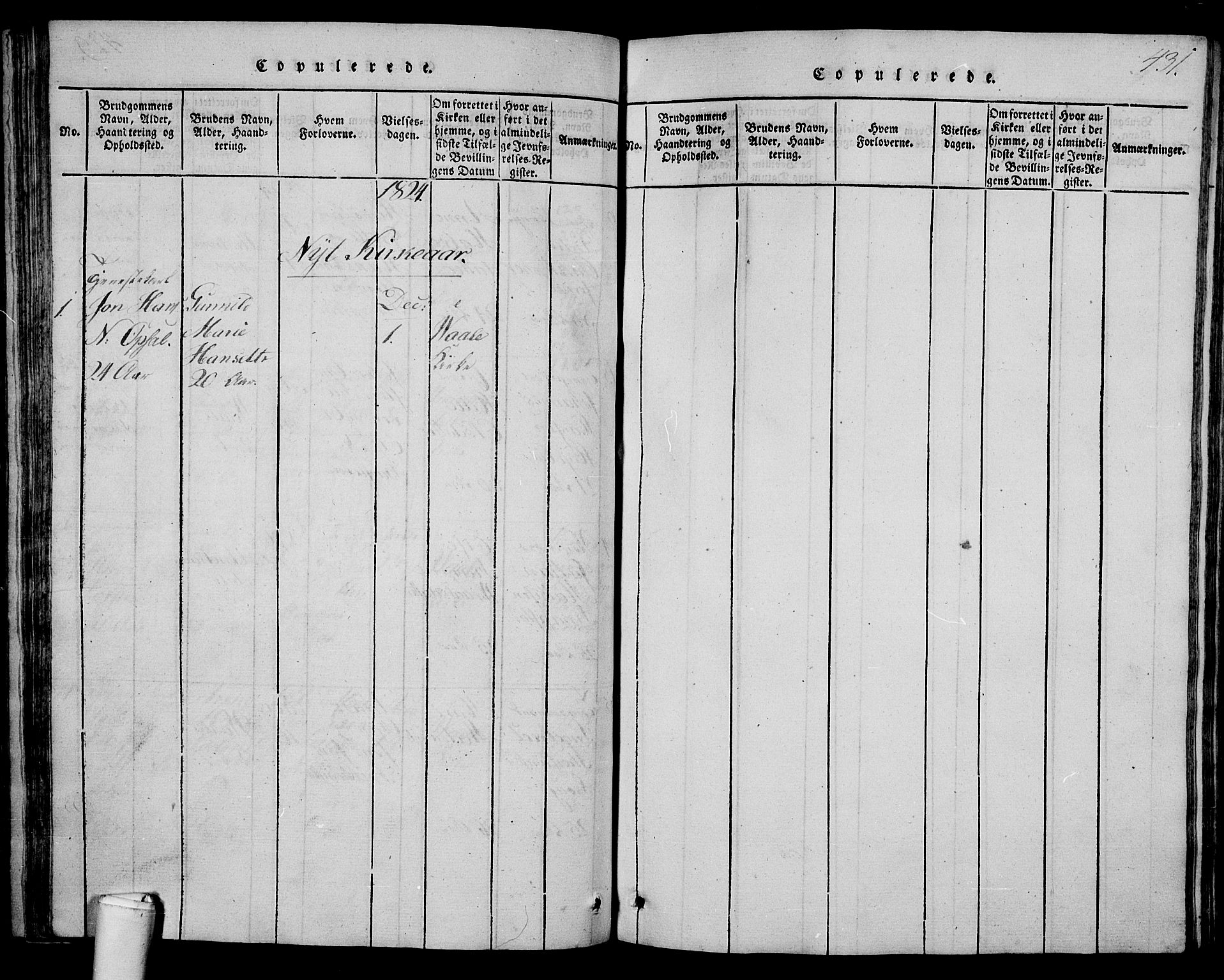 Våle kirkebøker, AV/SAKO-A-334/G/Ga/L0001: Parish register (copy) no. I 1, 1814-1824, p. 430-431