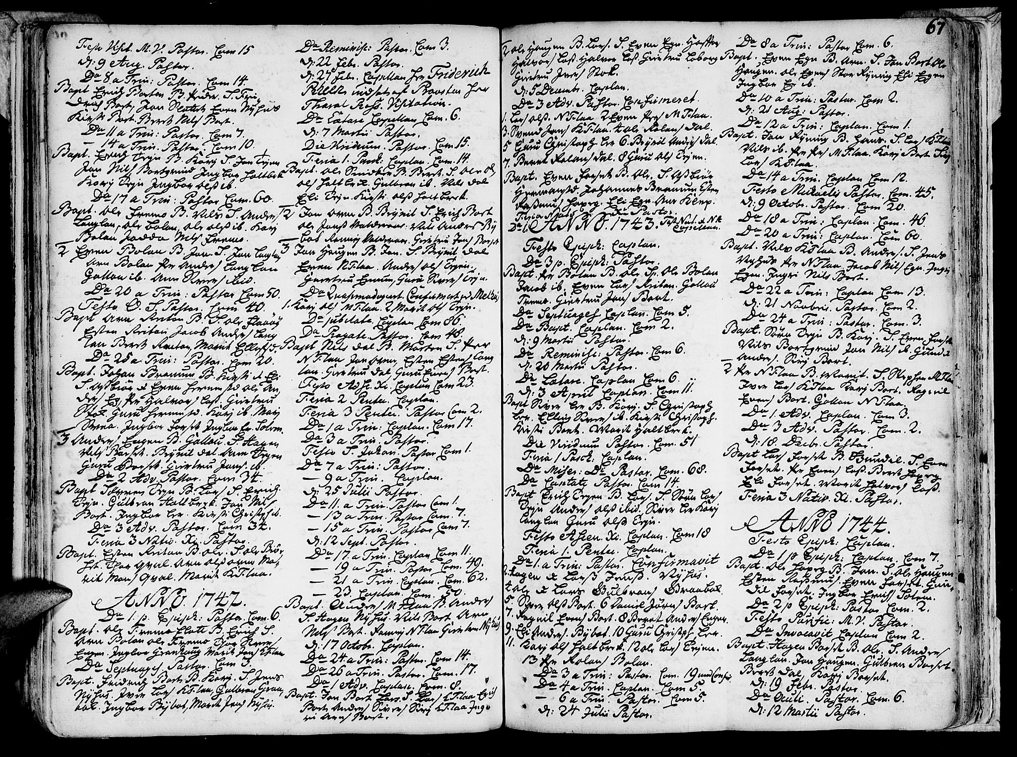 Ministerialprotokoller, klokkerbøker og fødselsregistre - Sør-Trøndelag, SAT/A-1456/691/L1058: Parish register (official) no. 691A01 /2, 1740-1767, p. 67