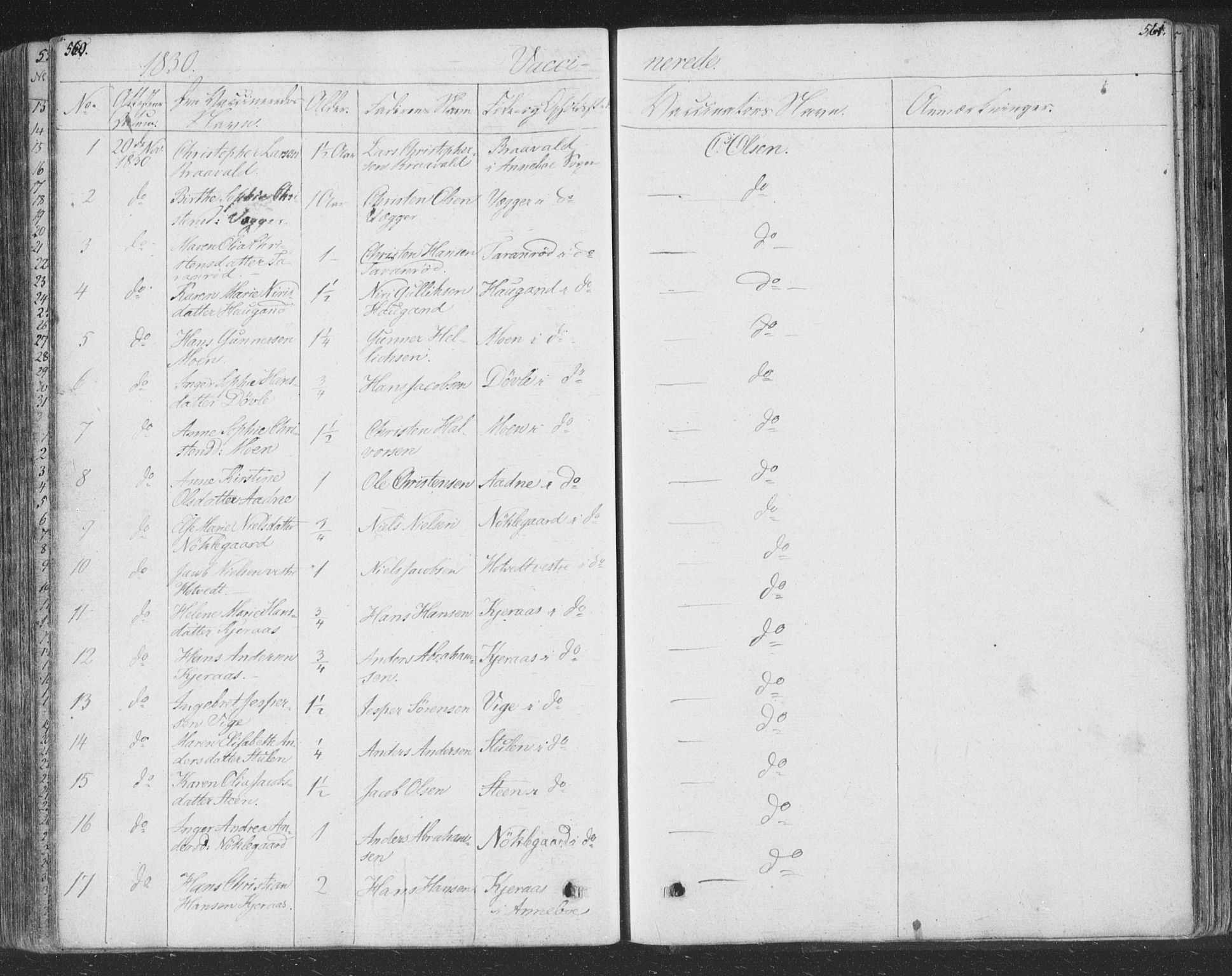 Andebu kirkebøker, AV/SAKO-A-336/F/Fa/L0004: Parish register (official) no. 4, 1829-1856, p. 560-561