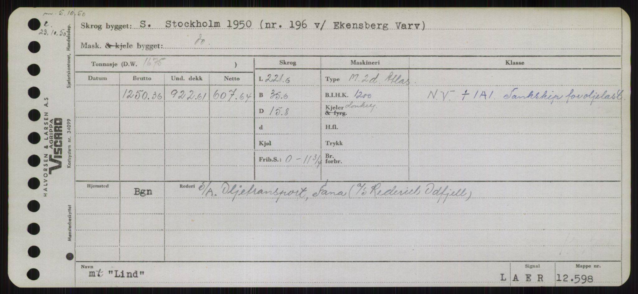 Sjøfartsdirektoratet med forløpere, Skipsmålingen, RA/S-1627/H/Hb/L0003: Fartøy, I-N, p. 251