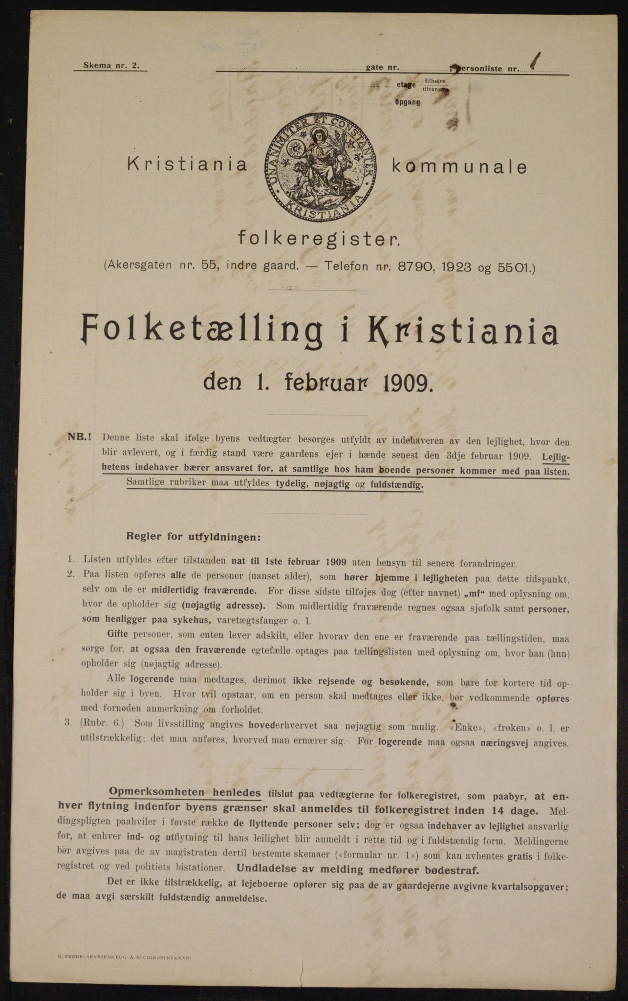 OBA, Municipal Census 1909 for Kristiania, 1909, p. 92998