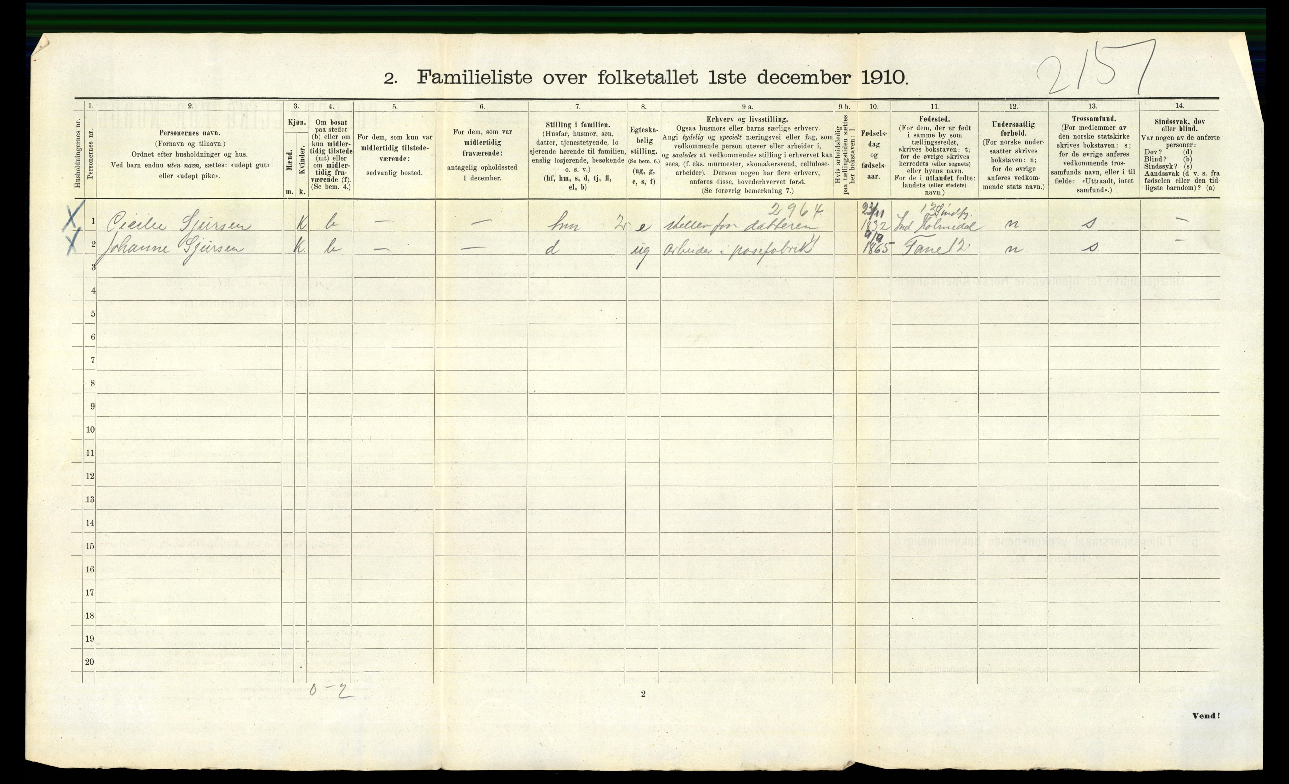 RA, 1910 census for Bergen, 1910, p. 25302