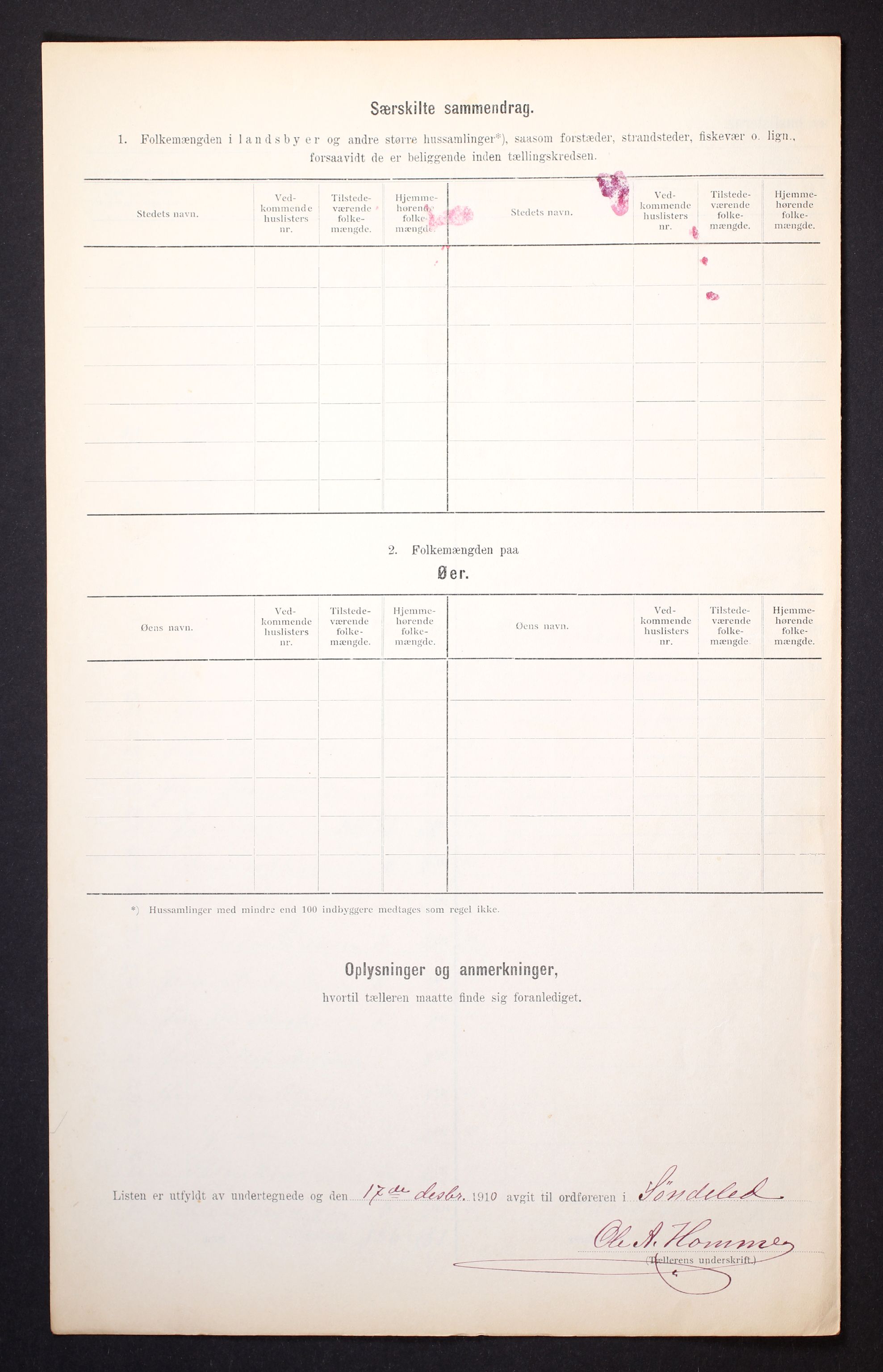 RA, 1910 census for Søndeled, 1910, p. 54