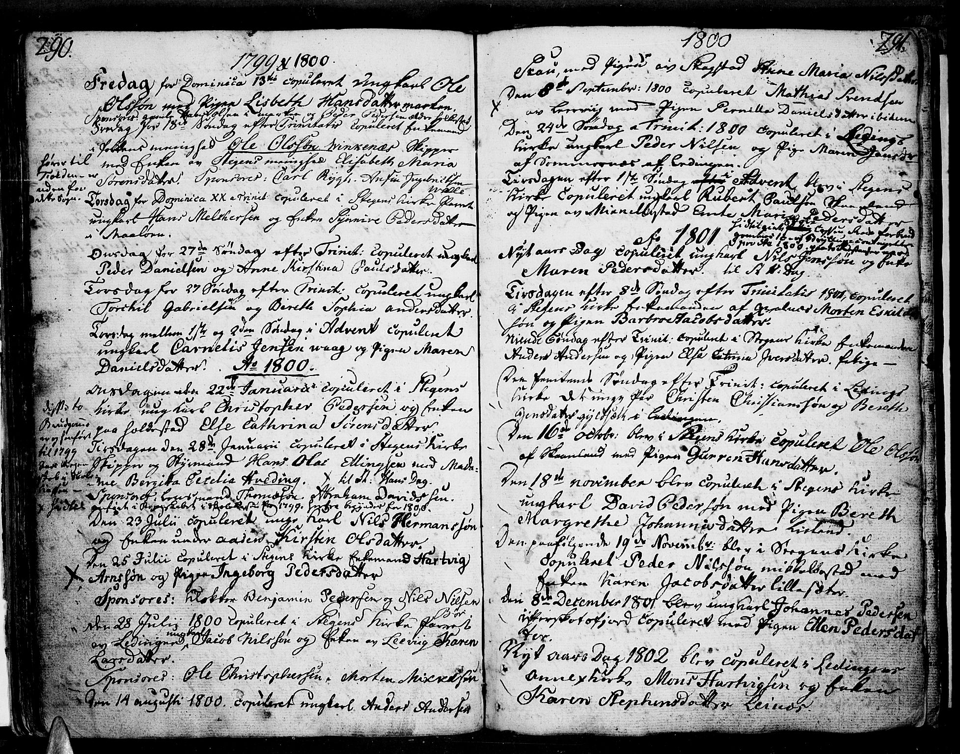 Ministerialprotokoller, klokkerbøker og fødselsregistre - Nordland, AV/SAT-A-1459/855/L0796: Parish register (official) no. 855A04, 1776-1813, p. 290-291