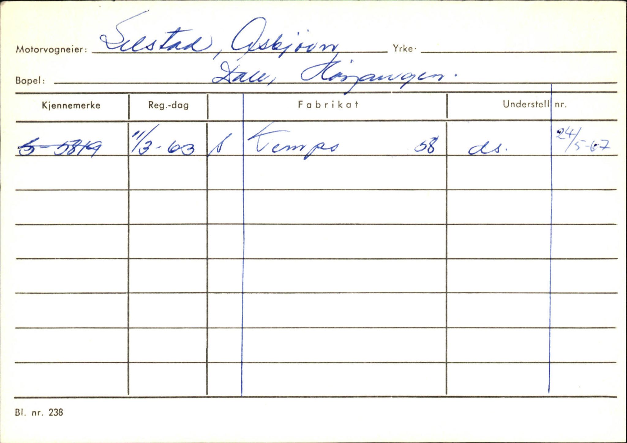 Statens vegvesen, Sogn og Fjordane vegkontor, SAB/A-5301/4/F/L0131: Eigarregister Høyanger P-Å. Stryn S-Å, 1945-1975, p. 195