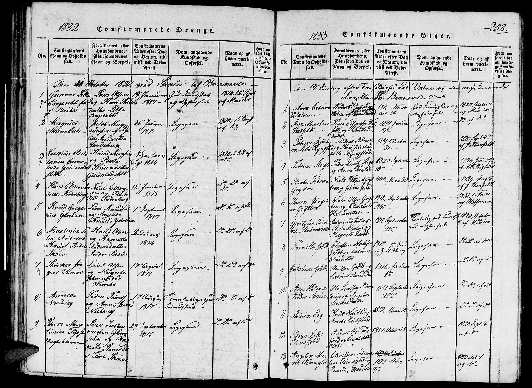 Ministerialprotokoller, klokkerbøker og fødselsregistre - Møre og Romsdal, AV/SAT-A-1454/524/L0351: Parish register (official) no. 524A03, 1816-1838, p. 258