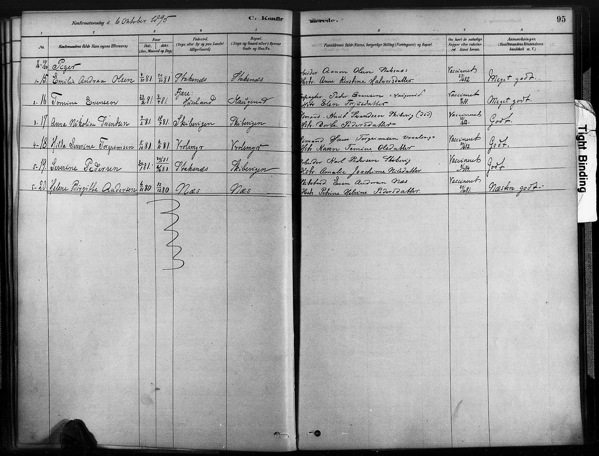 Austre Moland sokneprestkontor, SAK/1111-0001/F/Fa/Fab/L0001: Parish register (official) no. A 1, 1878-1898, p. 95