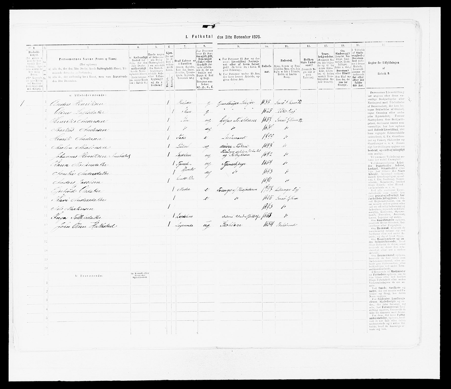 SAB, 1875 census for 1437L Kinn/Kinn og Svanøy, 1875, p. 662