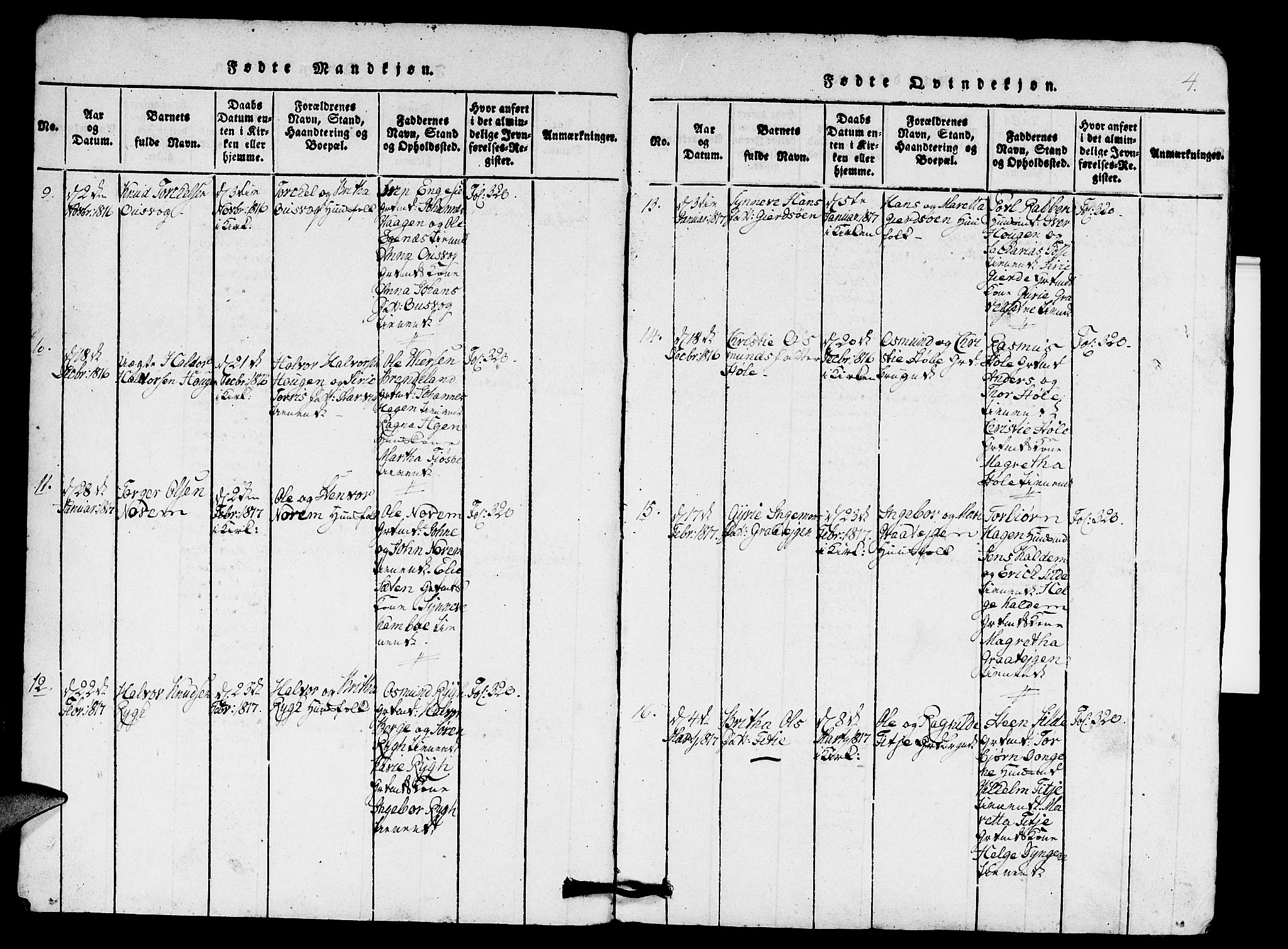 Etne sokneprestembete, SAB/A-75001/H/Hab: Parish register (copy) no. A 1, 1815-1849, p. 4