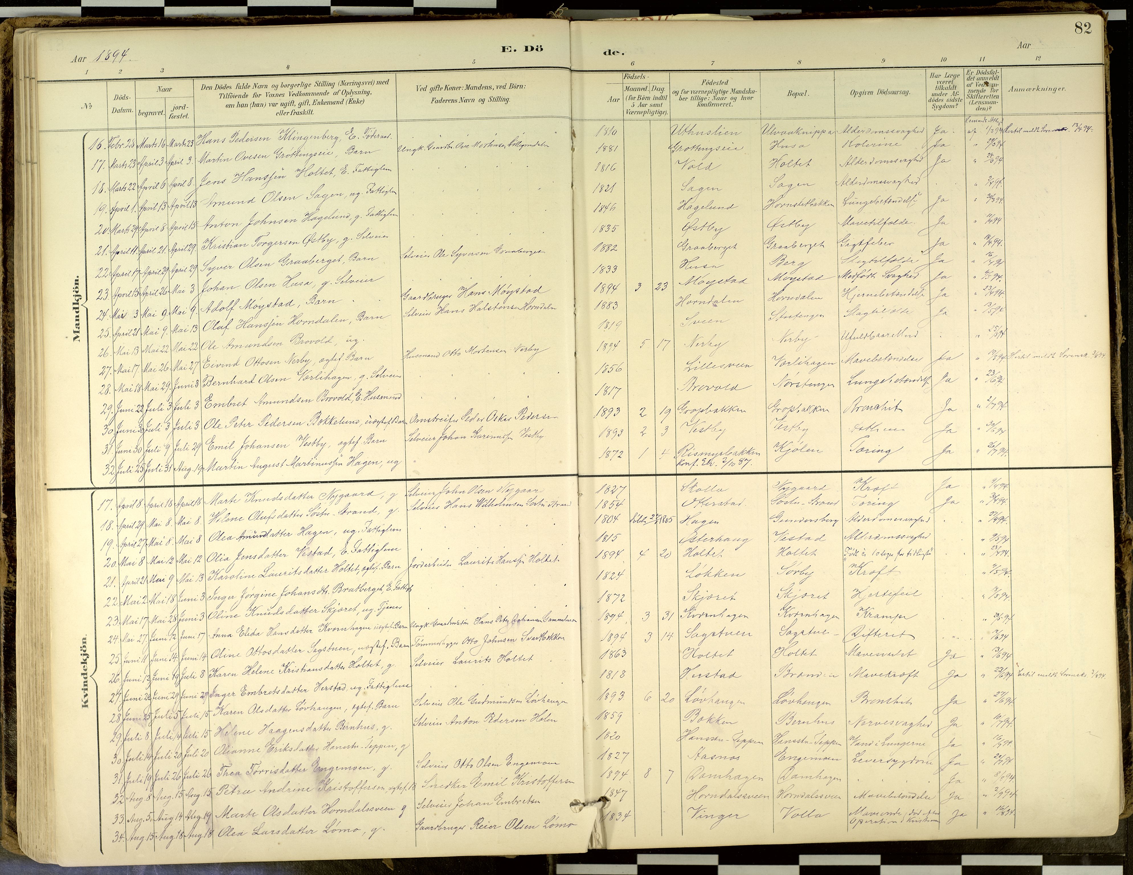 Elverum prestekontor, AV/SAH-PREST-044/H/Ha/Haa/L0018: Parish register (official) no. 18, 1894-1914, p. 82