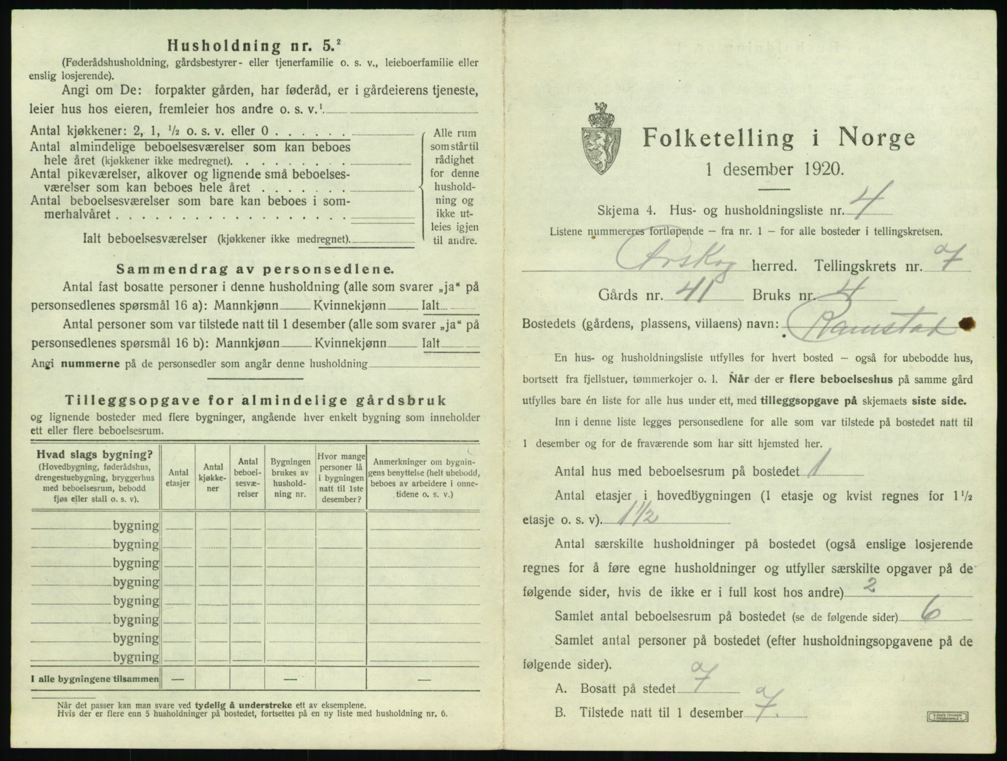 SAT, 1920 census for Ørskog, 1920, p. 542