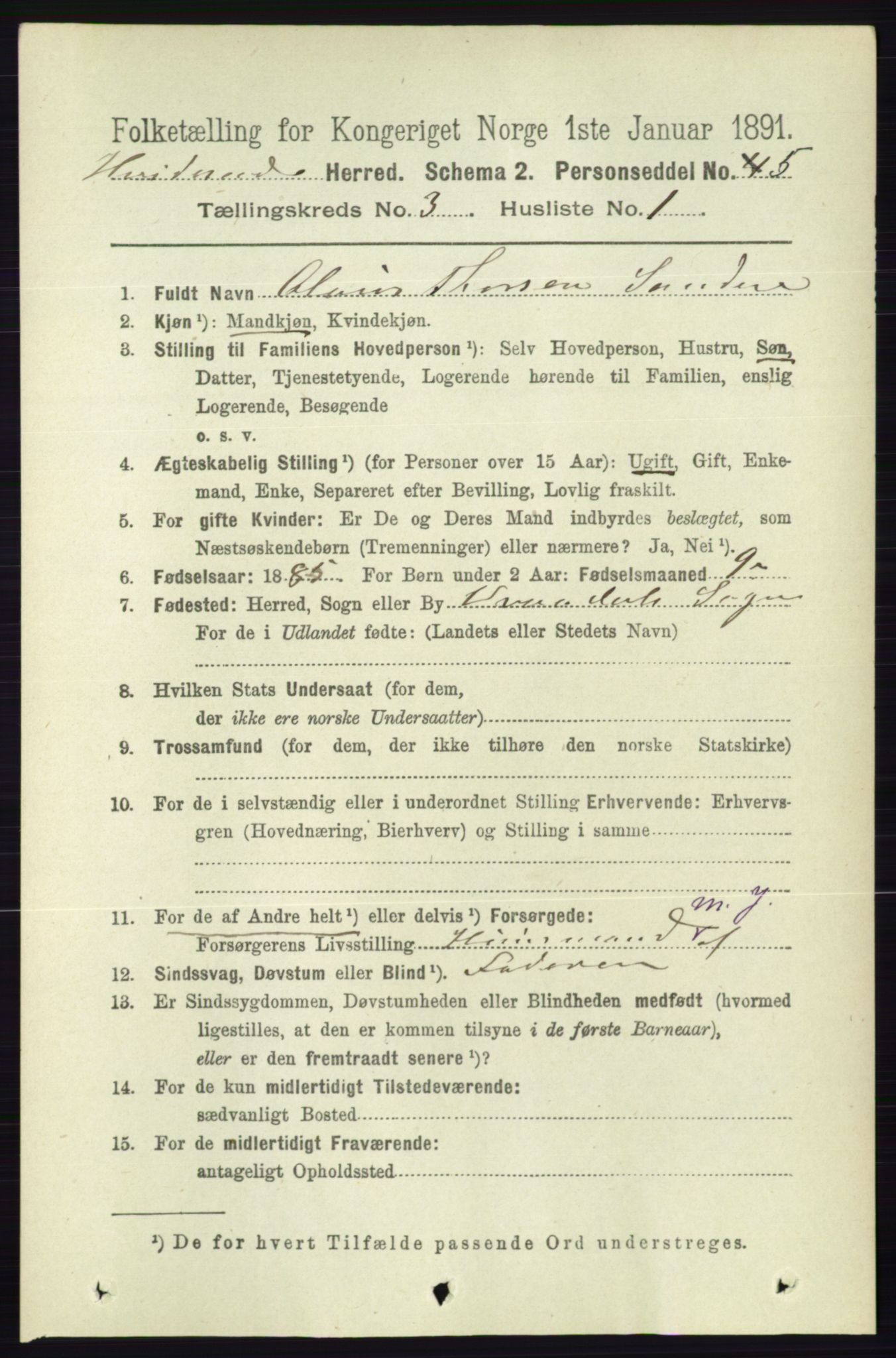 RA, 1891 census for 0829 Kviteseid, 1891, p. 506