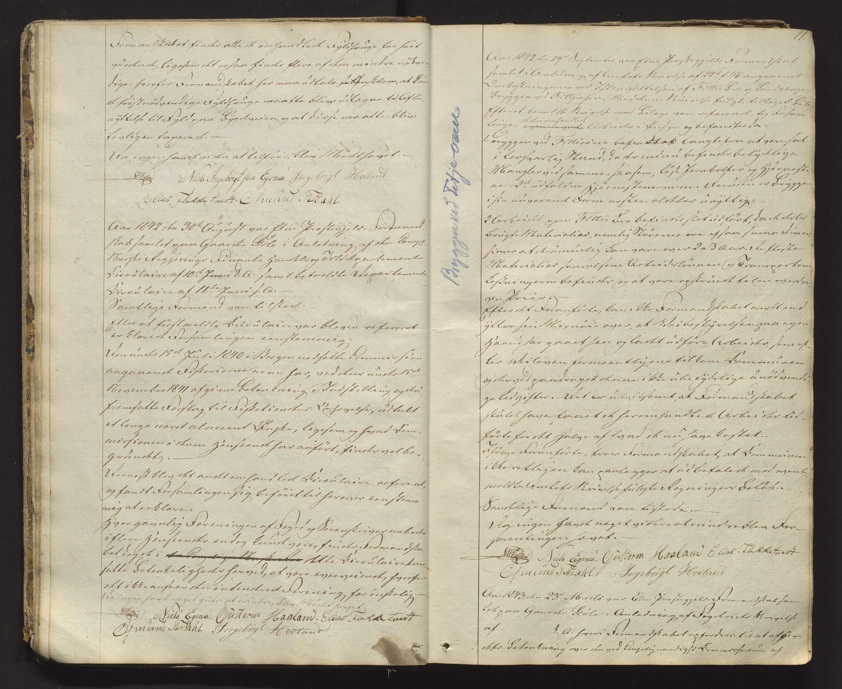 Etne kommune. Formannskapet, IKAH/1211-021/A/Aa/L0001: Møtebok for formannskap og heradsstyre, 1838-1861, p. 11