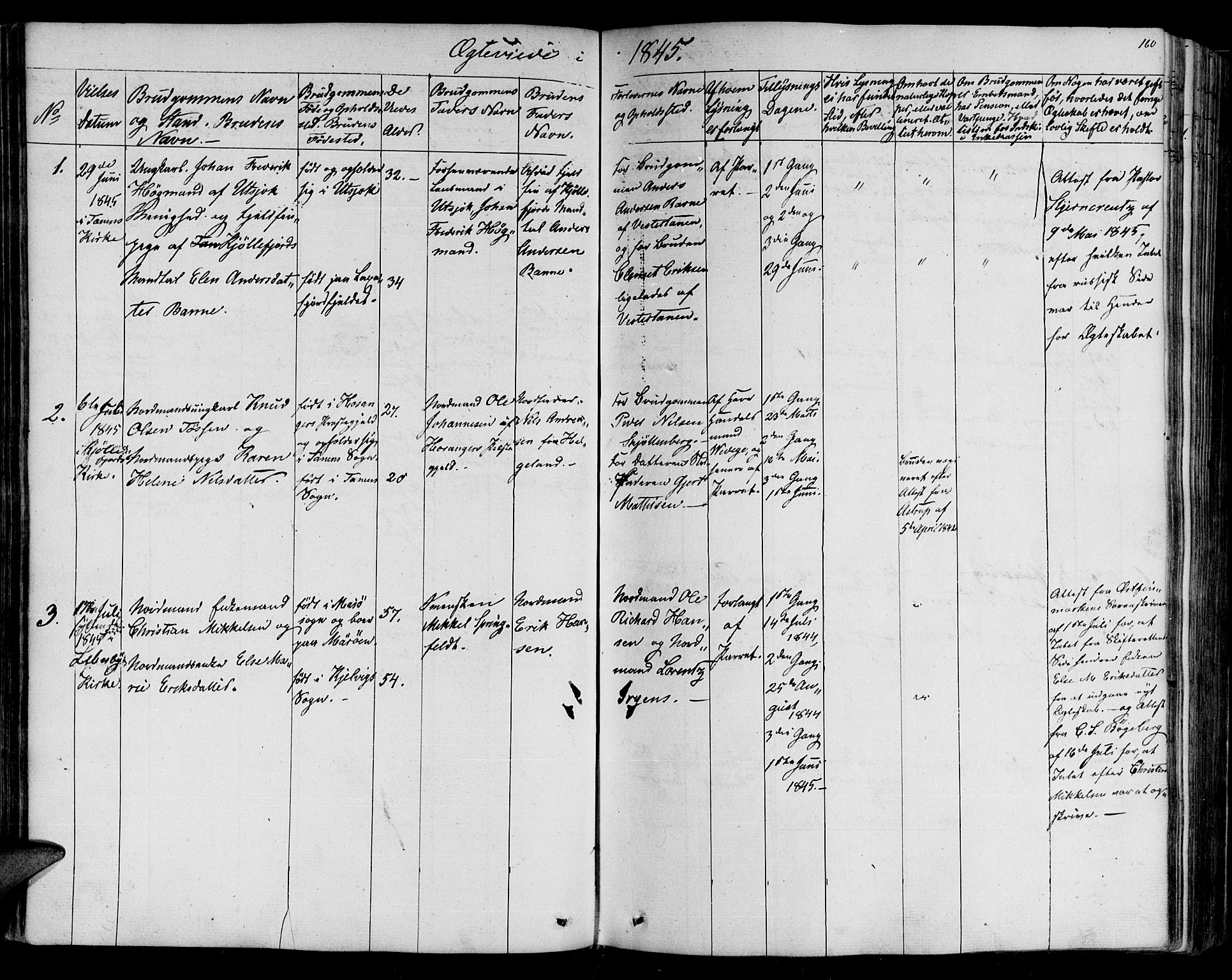 Lebesby sokneprestkontor, SATØ/S-1353/H/Ha/L0003kirke: Parish register (official) no. 3, 1833-1852, p. 160